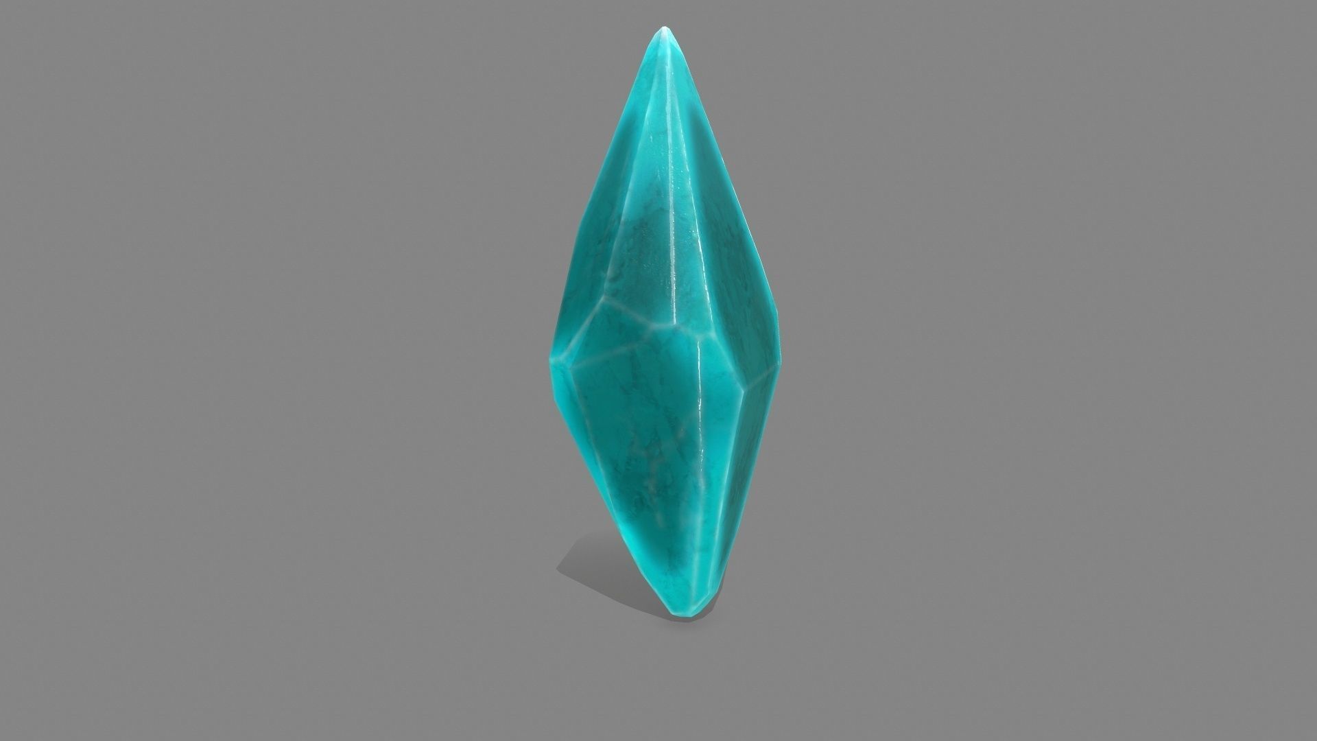 crystal set piece of turquoise stone Low-poly 3D model_5