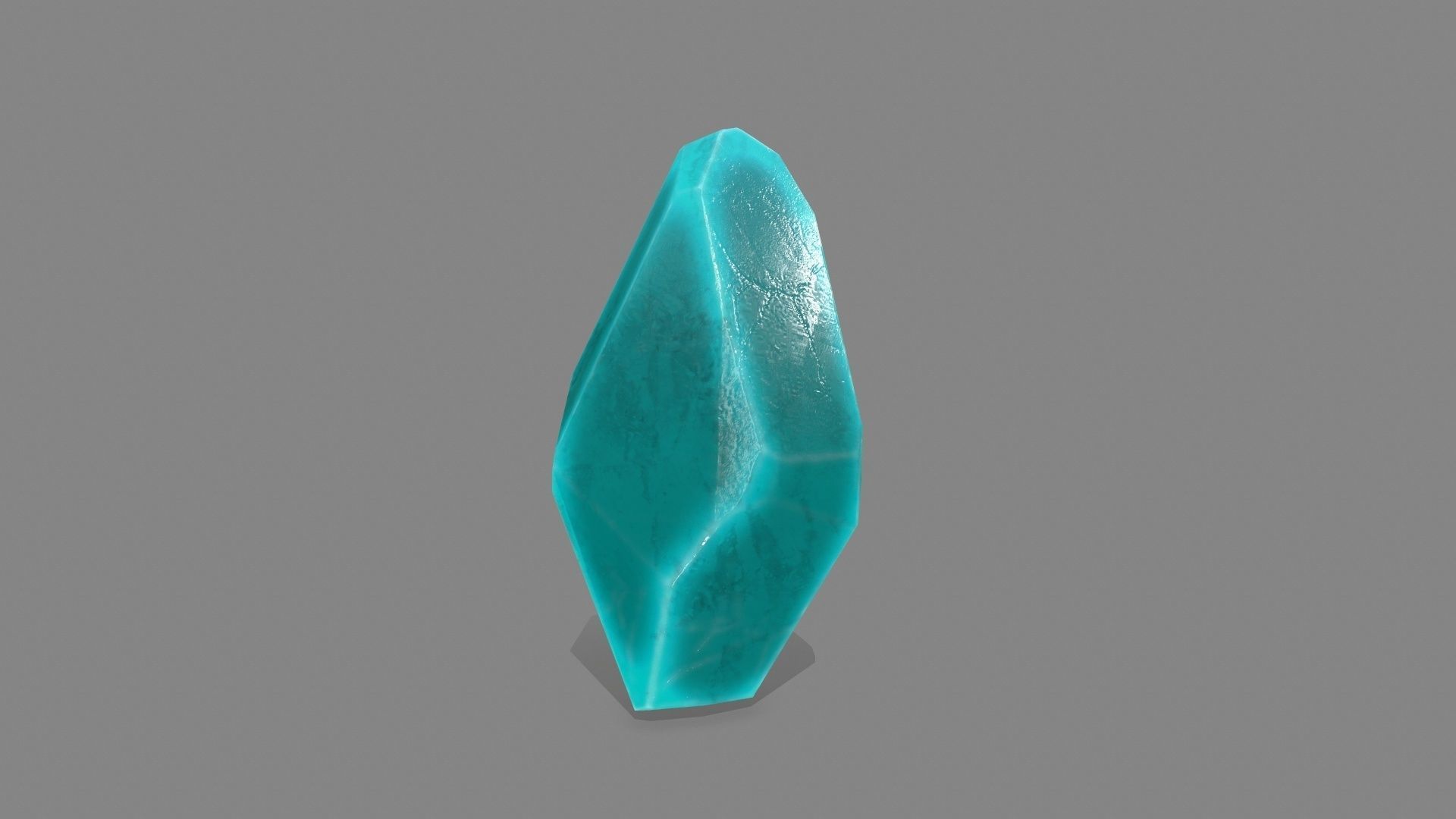 crystal set piece of turquoise stone Low-poly 3D model_9