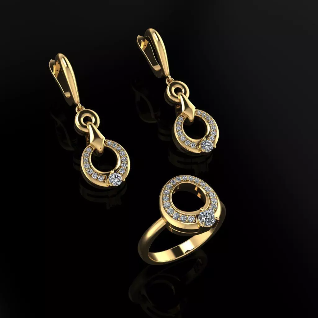 Ring and Earrings 126 3D print model