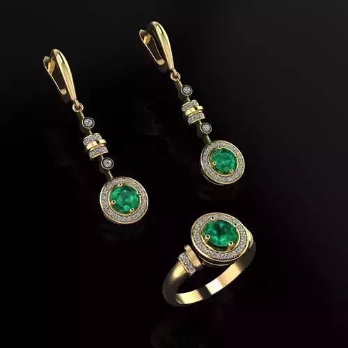 Ring and Earrings 127 3D print model