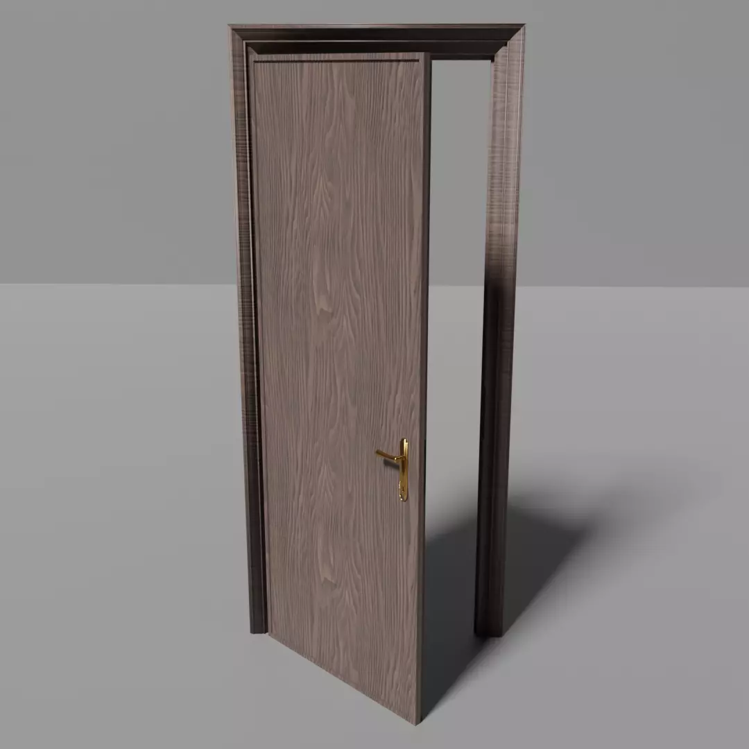 Classic interior door with frames Low-poly 3D model_0