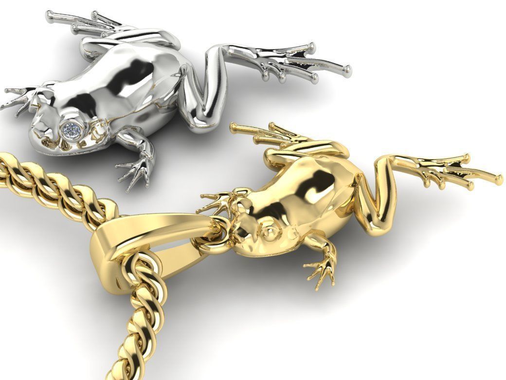 pendant frog double-sided 3D print model_10