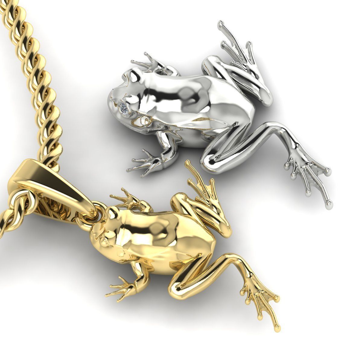 pendant frog double-sided 3D print model_12