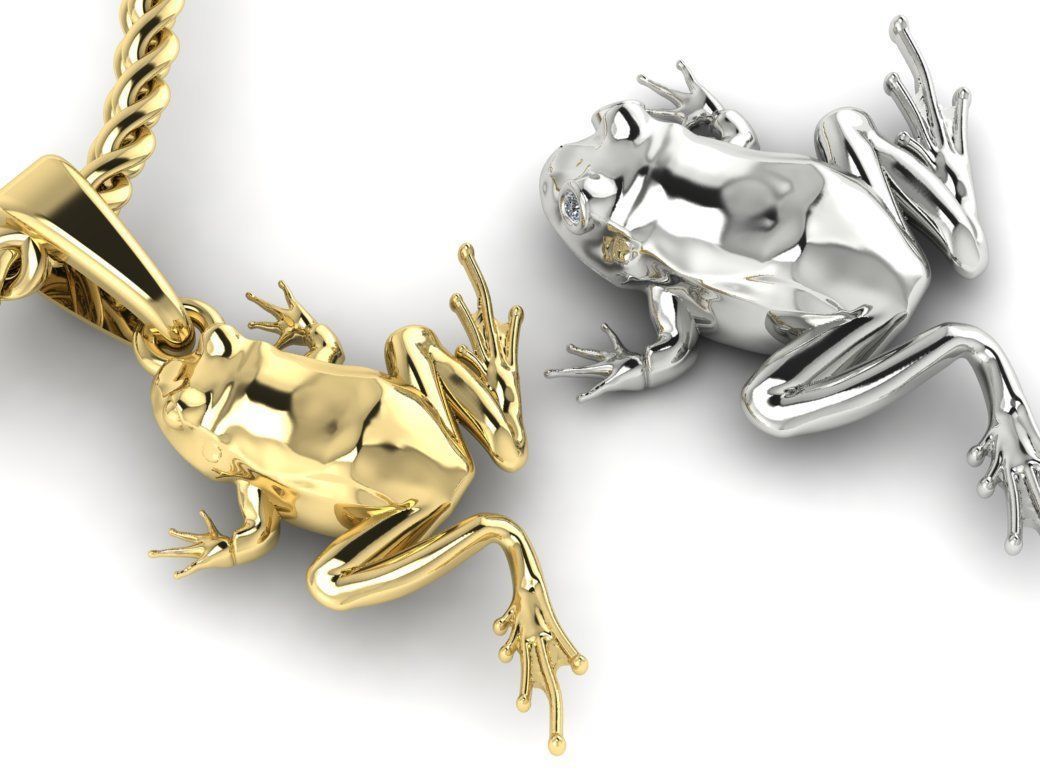 pendant frog double-sided 3D print model_11