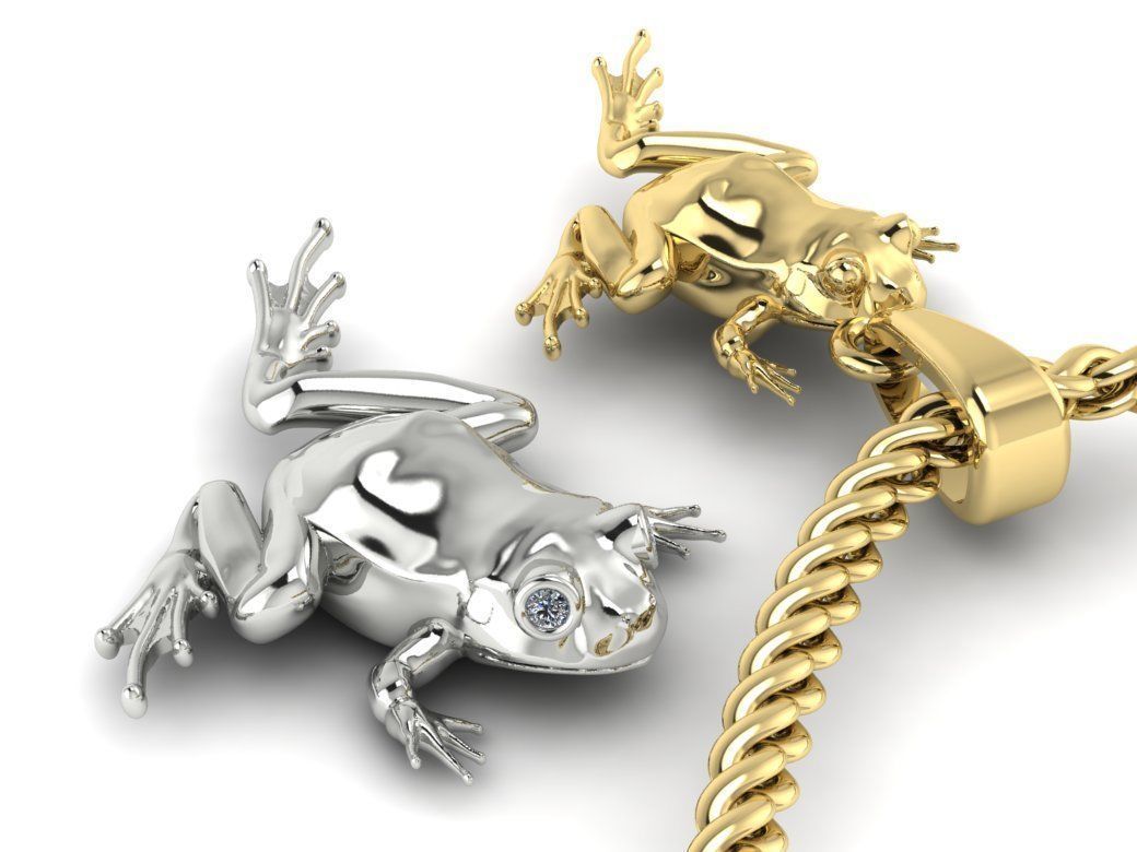 pendant frog double-sided 3D print model_2