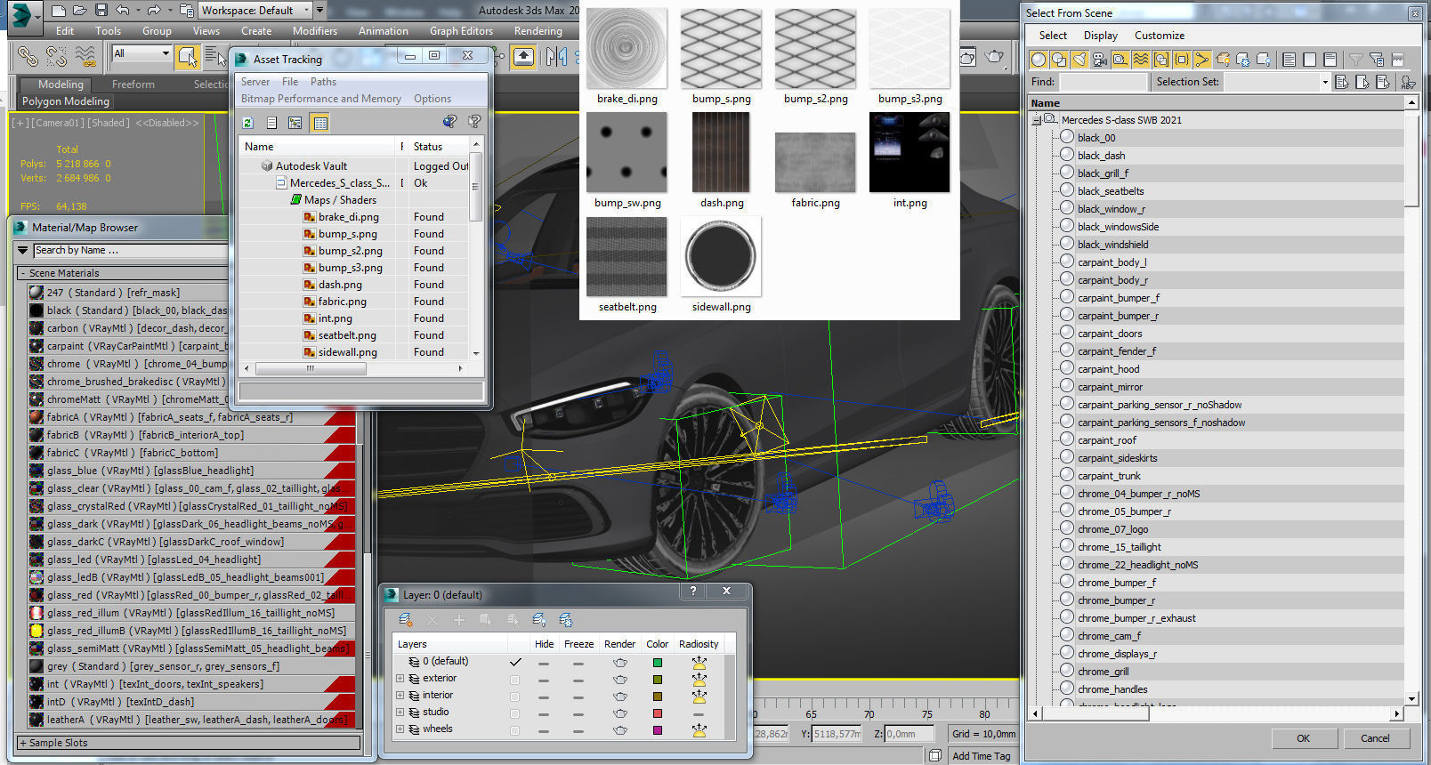 Mercedes-Benz S-class 2021 LWB and SWB 3D model_29