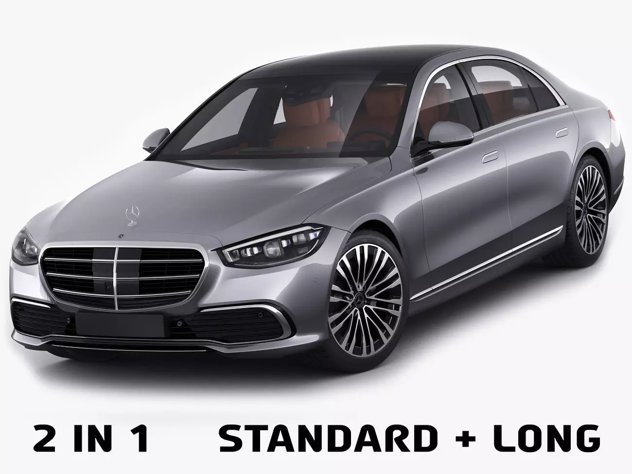 Mercedes-Benz S-class 2021 LWB and SWB 3D model_0