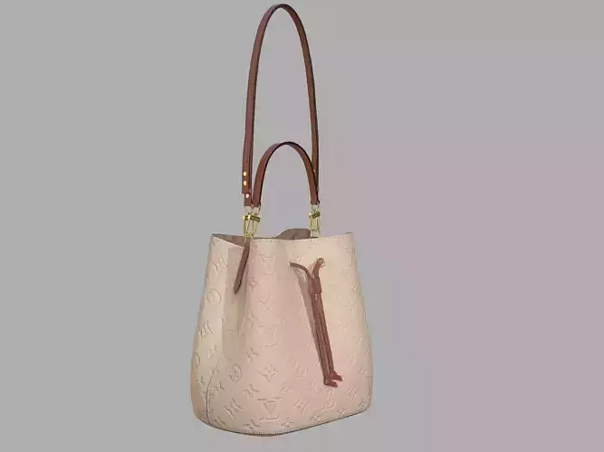 Louis Vuitton Neonoe MM Bag Monogram Empreinte Cream Leather Low-poly 3D model