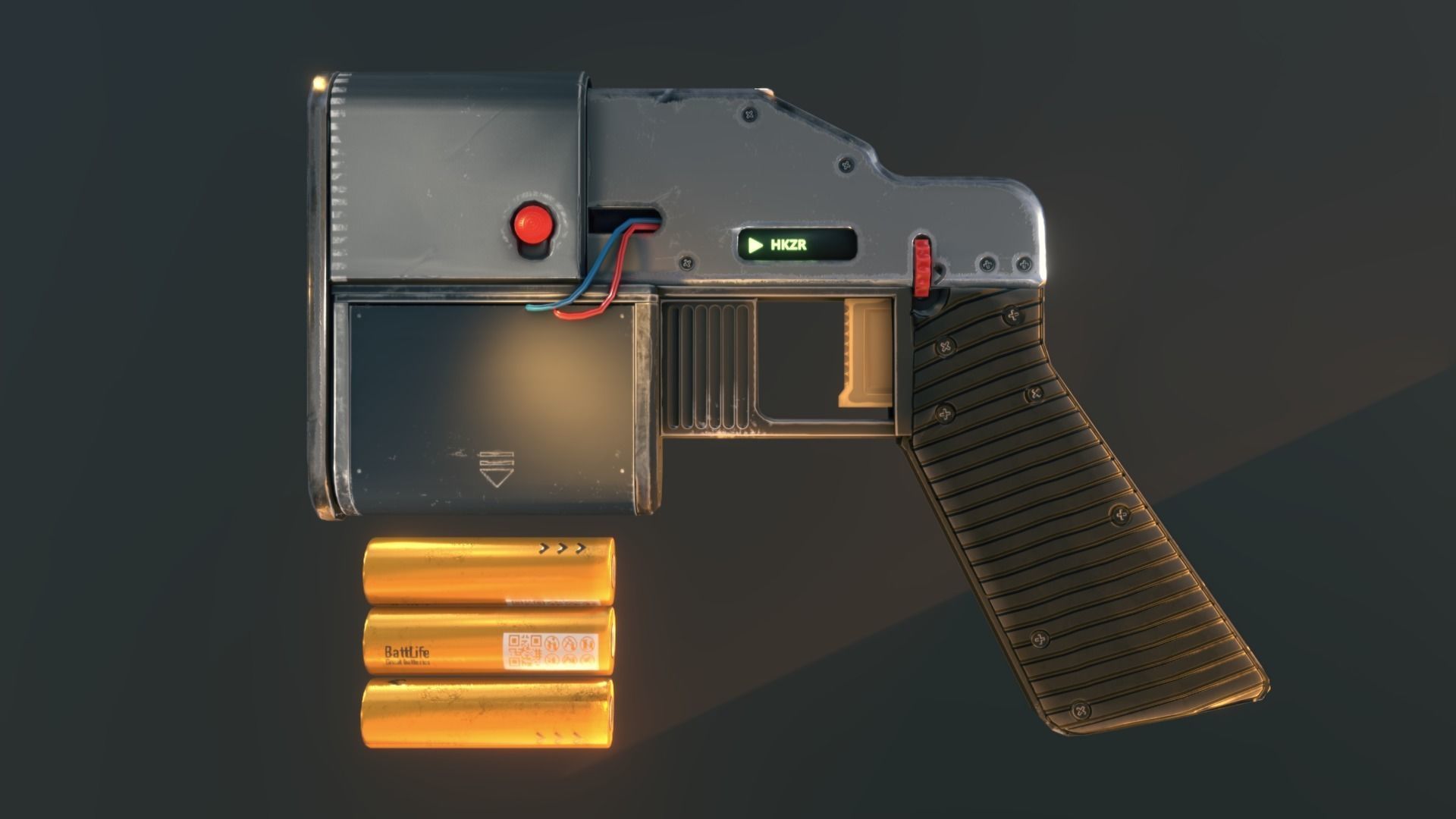 Hackzr - Hacking taser gun Low-poly 3D model_6