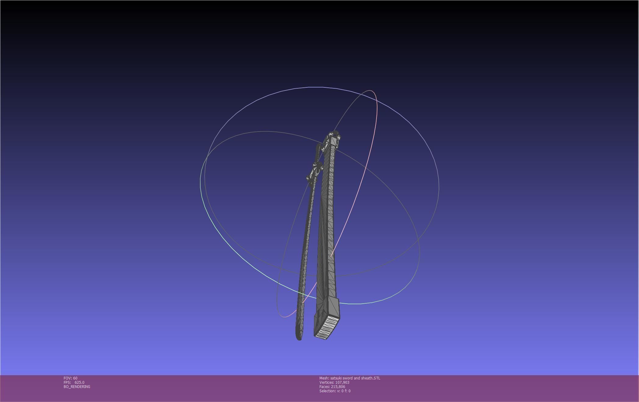Kill La Kill Satsuki Sword And Sheath Printable Assembly 3D print model_33