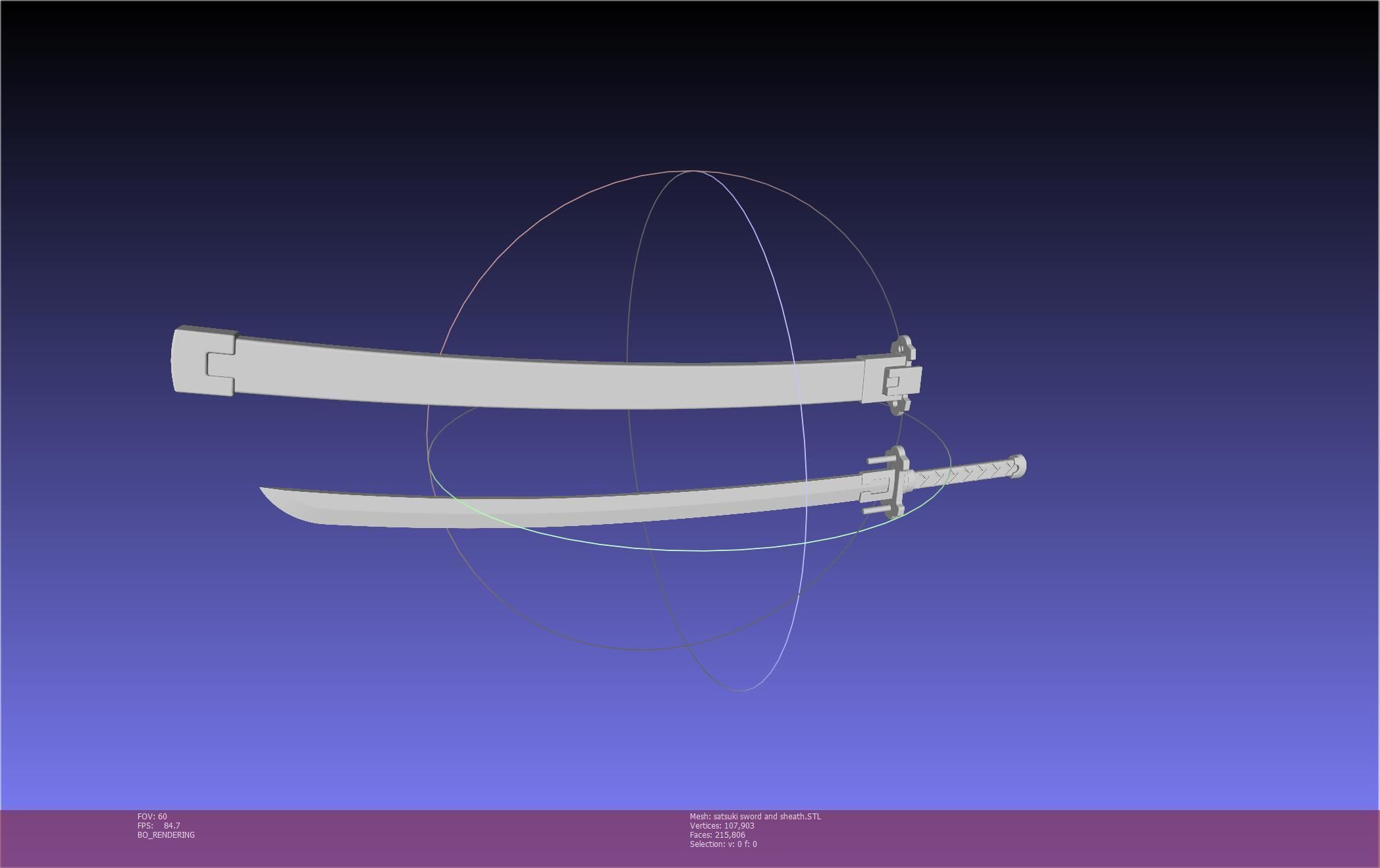 Kill La Kill Satsuki Sword And Sheath Printable Assembly 3D print model_125