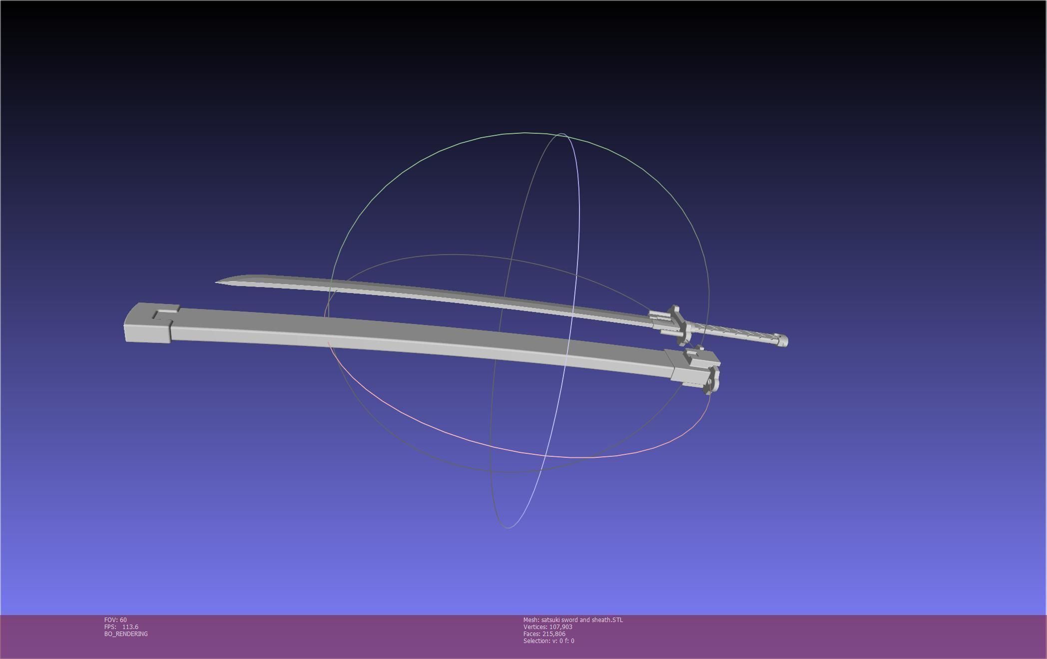 Kill La Kill Satsuki Sword And Sheath Printable Assembly 3D print model_134