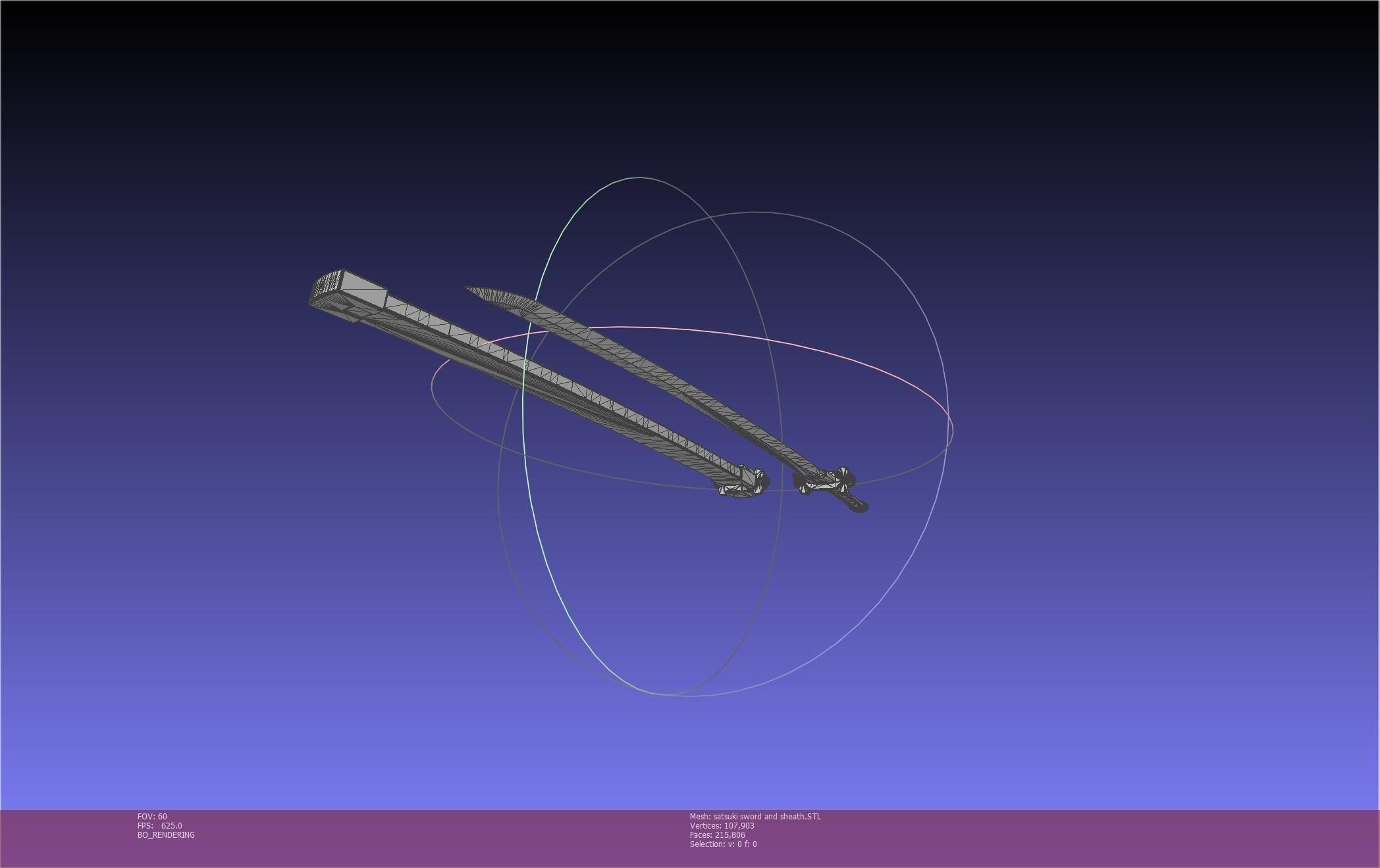 Kill La Kill Satsuki Sword And Sheath Printable Assembly 3D print model_61