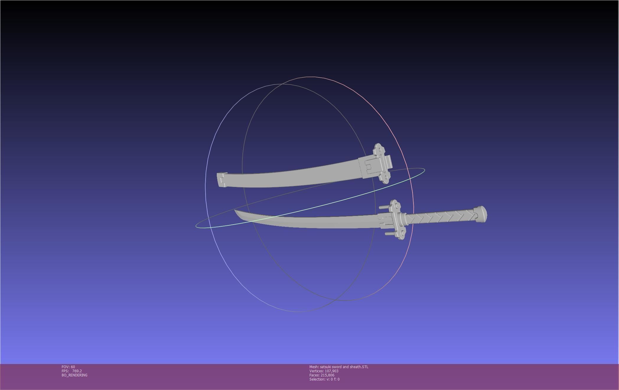 Kill La Kill Satsuki Sword And Sheath Printable Assembly 3D print model_41
