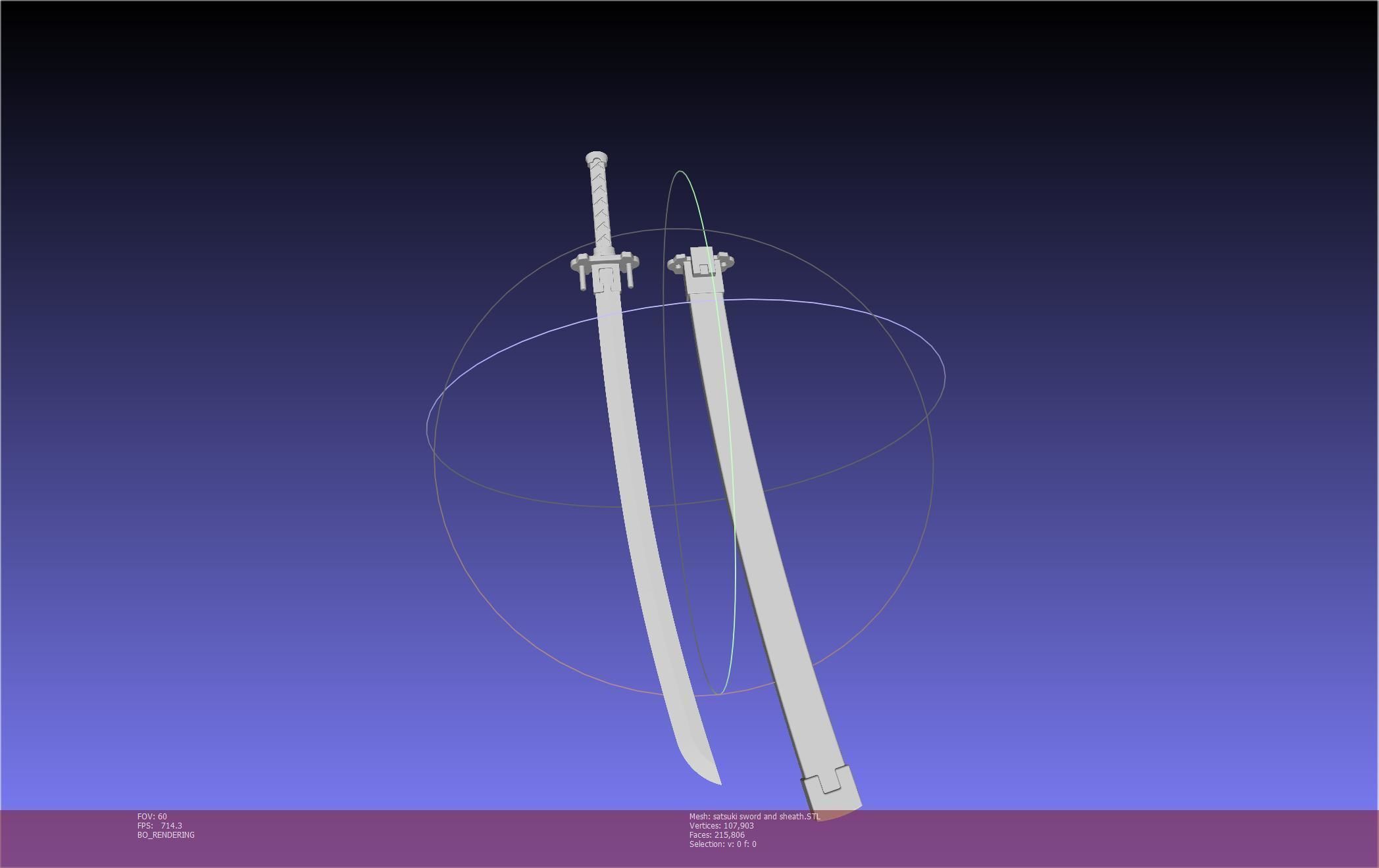 Kill La Kill Satsuki Sword And Sheath Printable Assembly 3D print model_37