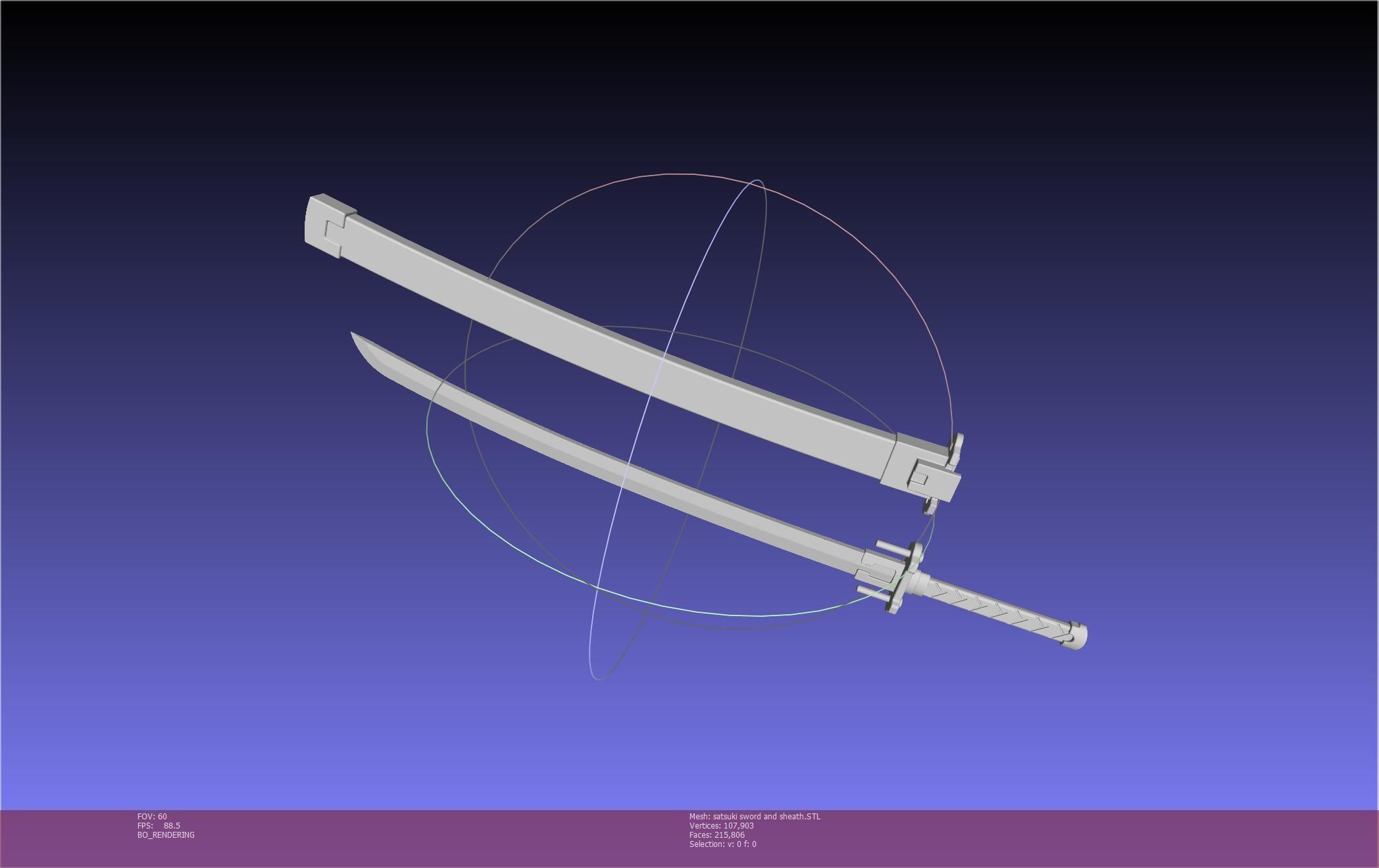 Kill La Kill Satsuki Sword And Sheath Printable Assembly 3D print model_131