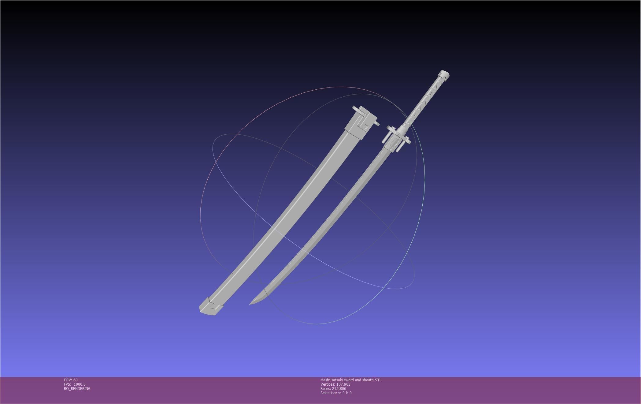Kill La Kill Satsuki Sword And Sheath Printable Assembly 3D print model_39