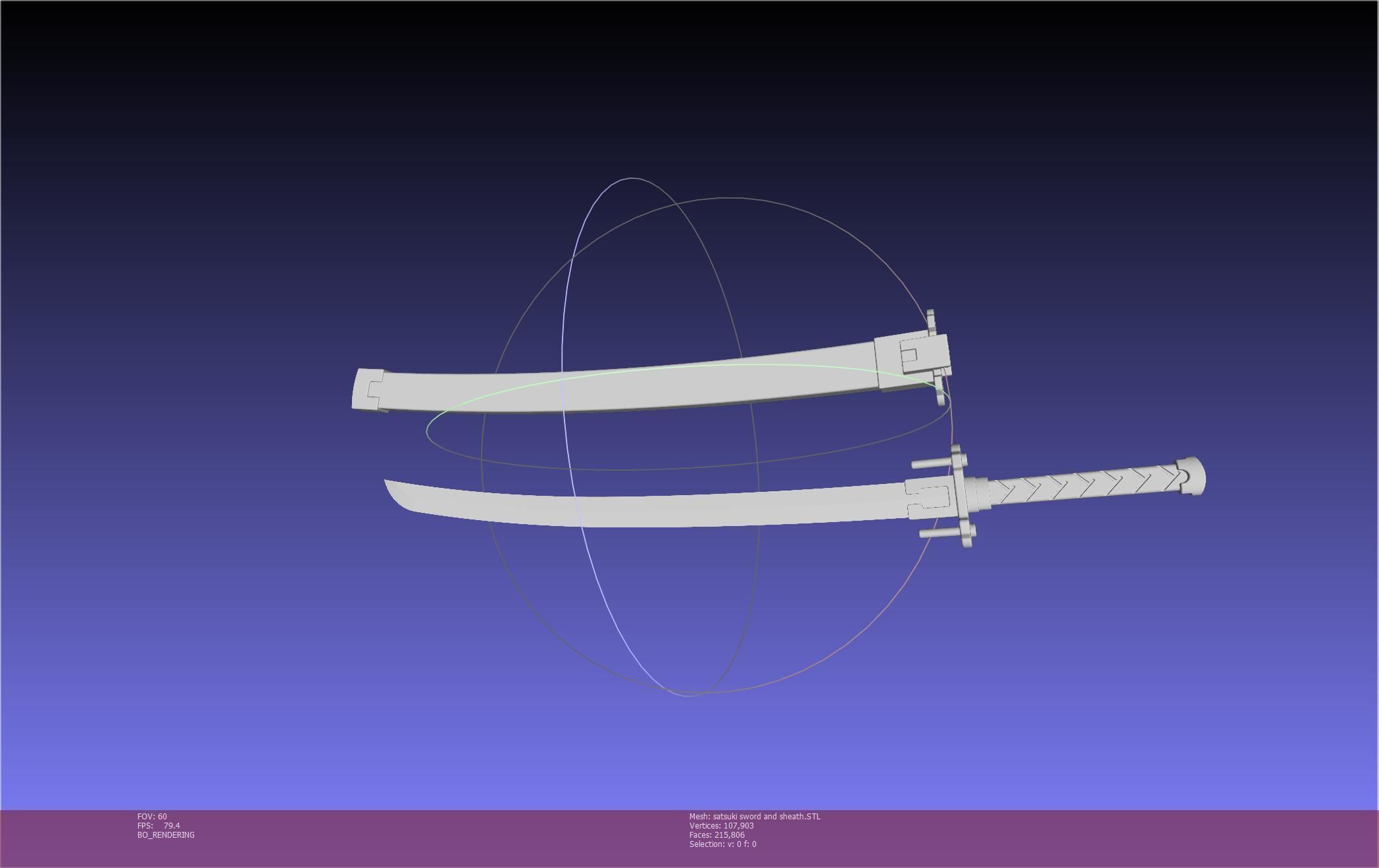 Kill La Kill Satsuki Sword And Sheath Printable Assembly 3D print model_144