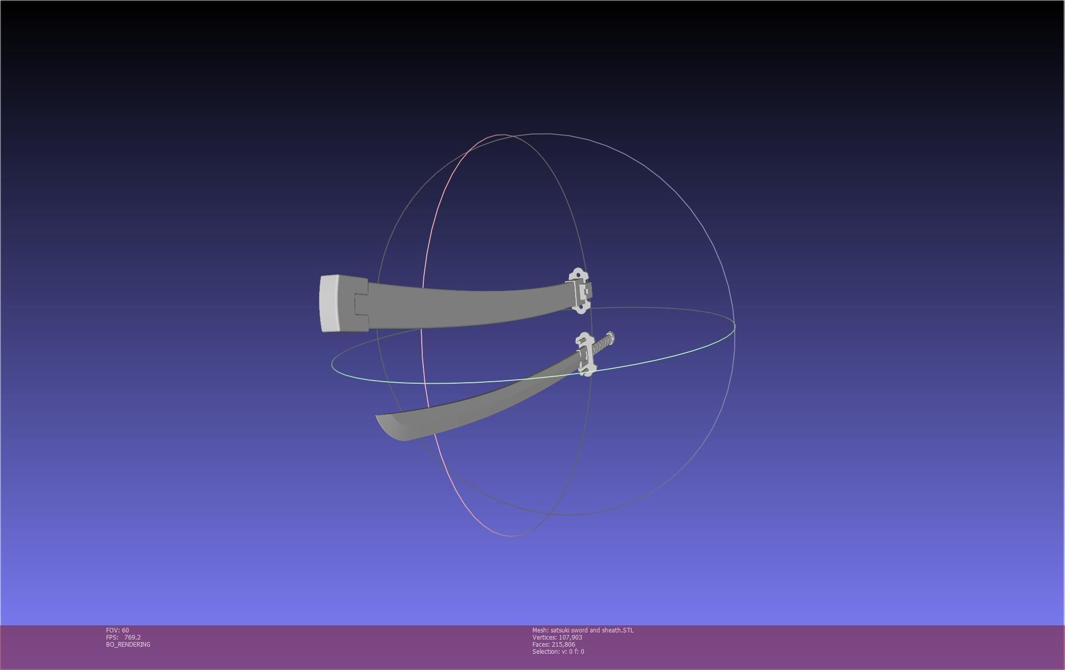 Kill La Kill Satsuki Sword And Sheath Printable Assembly 3D print model_32