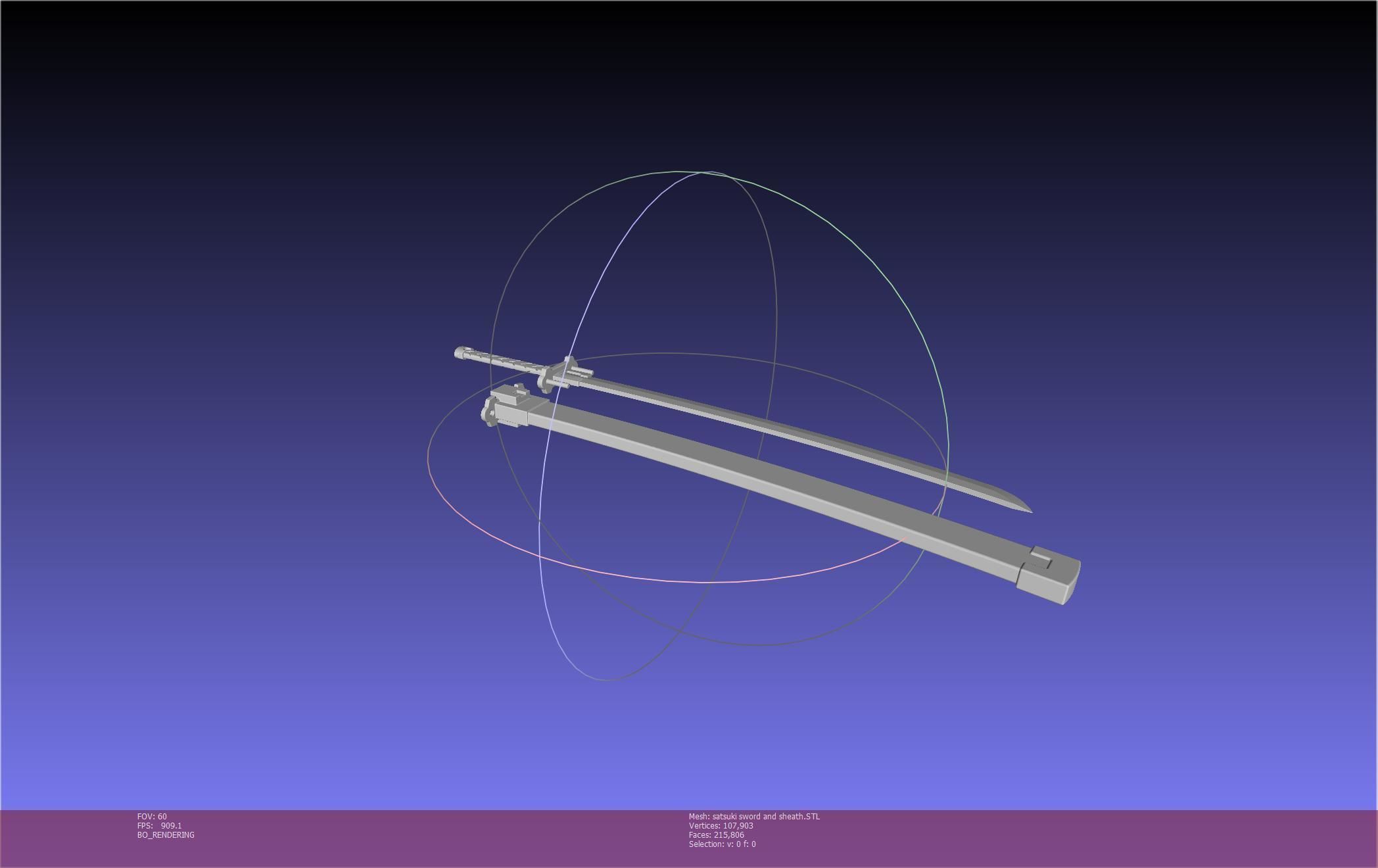 Kill La Kill Satsuki Sword And Sheath Printable Assembly 3D print model_18