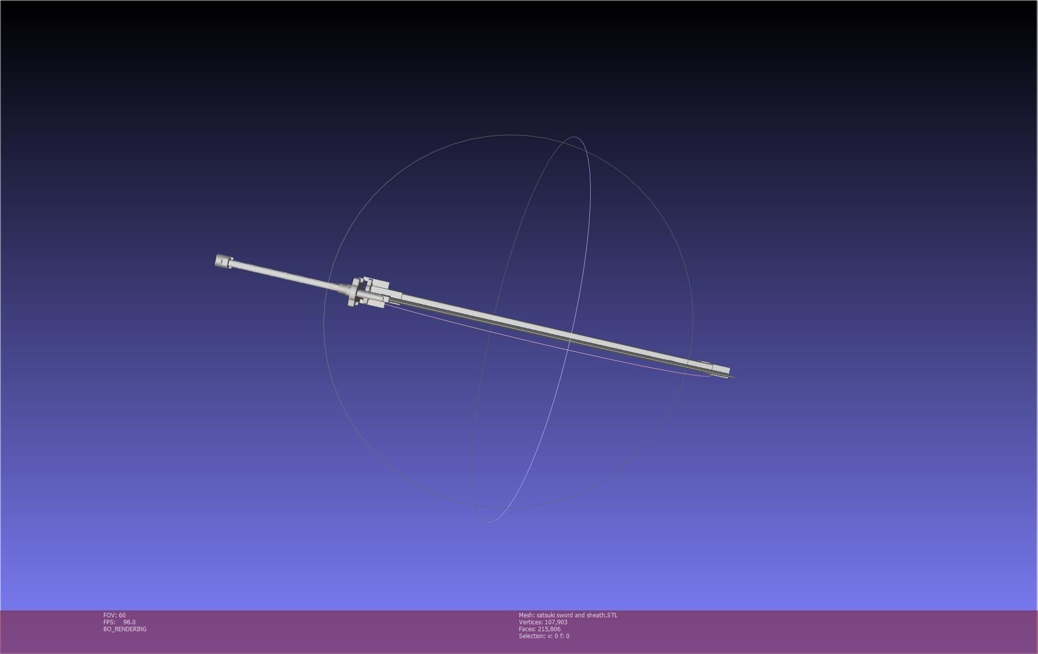 Kill La Kill Satsuki Sword And Sheath Printable Assembly 3D print model_11