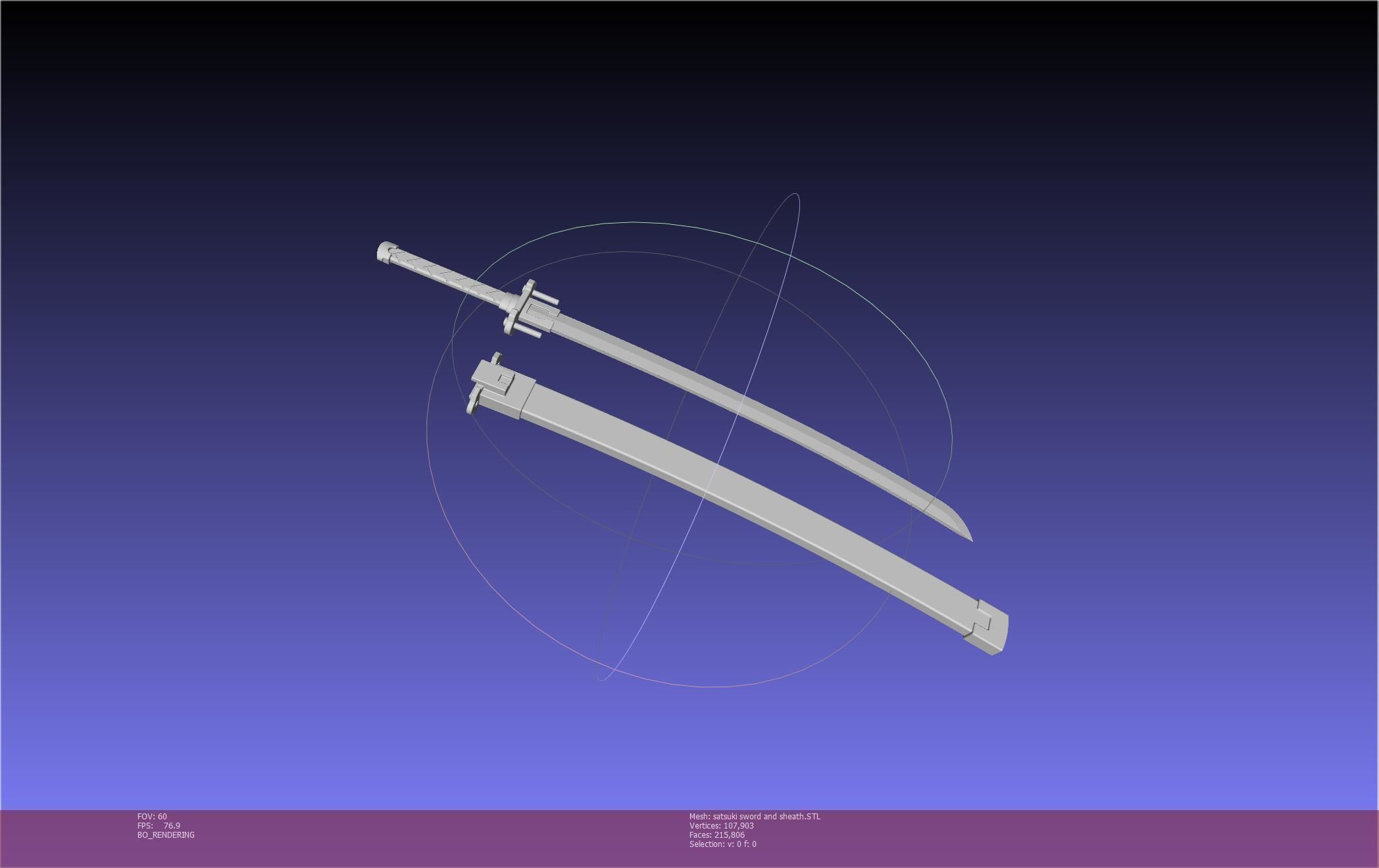 Kill La Kill Satsuki Sword And Sheath Printable Assembly 3D print model_9