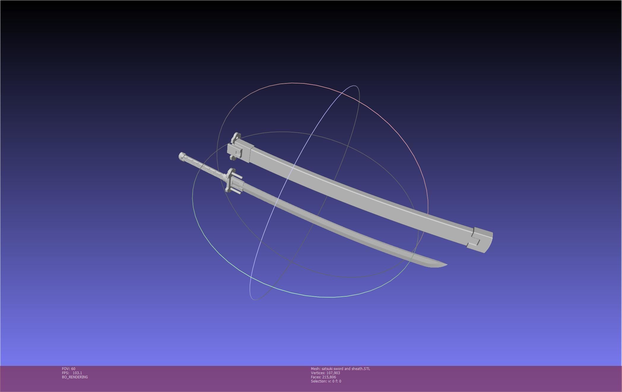 Kill La Kill Satsuki Sword And Sheath Printable Assembly 3D print model_12