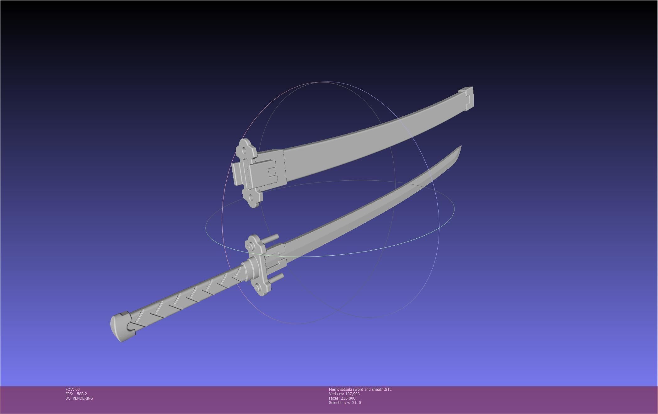 Kill La Kill Satsuki Sword And Sheath Printable Assembly 3D print model_66