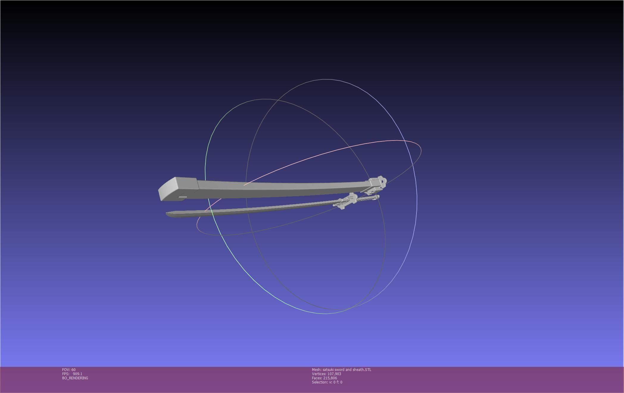 Kill La Kill Satsuki Sword And Sheath Printable Assembly 3D print model_20