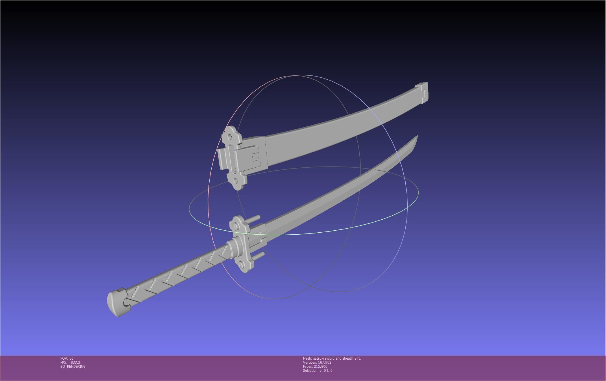 Kill La Kill Satsuki Sword And Sheath Printable Assembly 3D print model_58