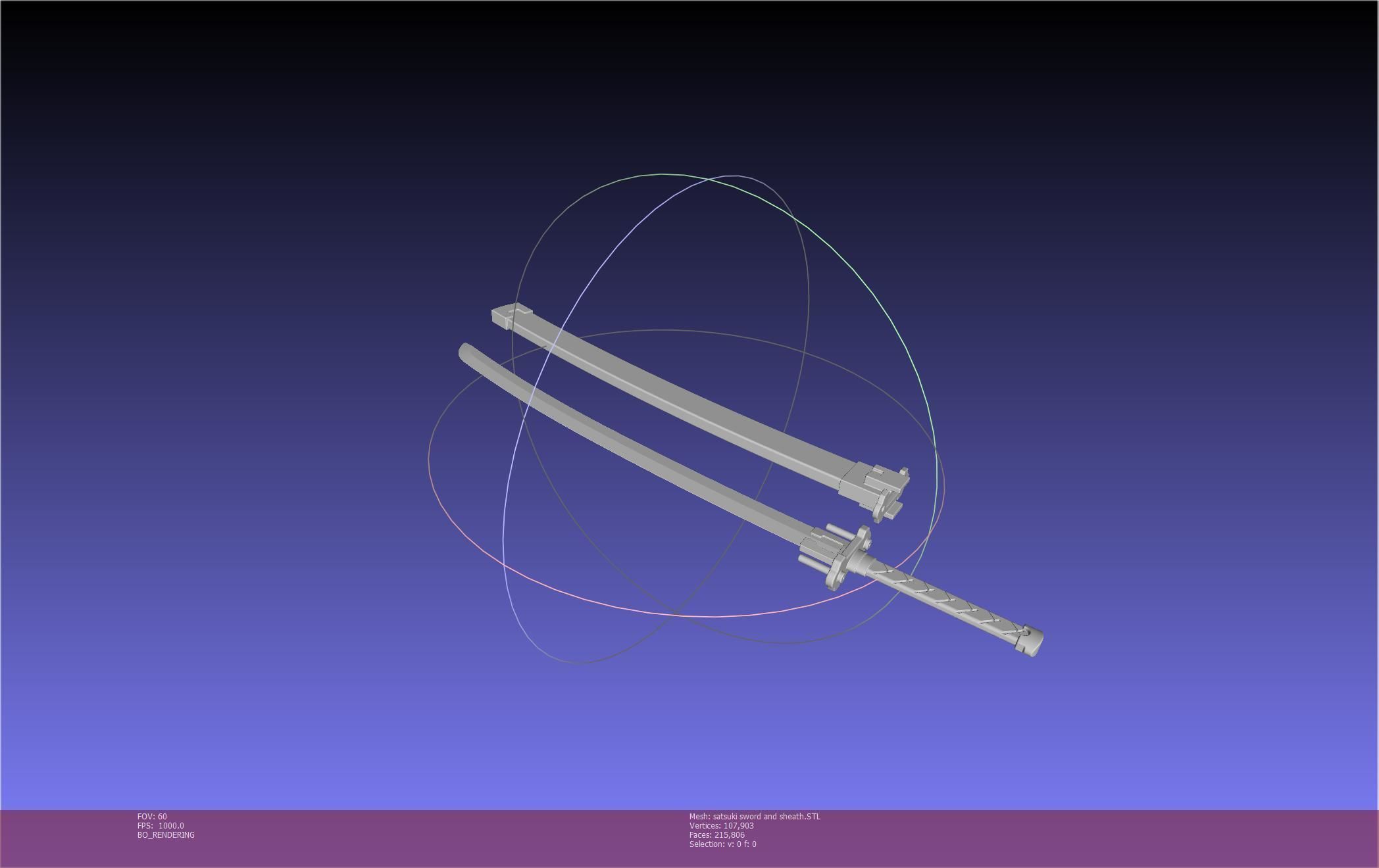 Kill La Kill Satsuki Sword And Sheath Printable Assembly 3D print model_29