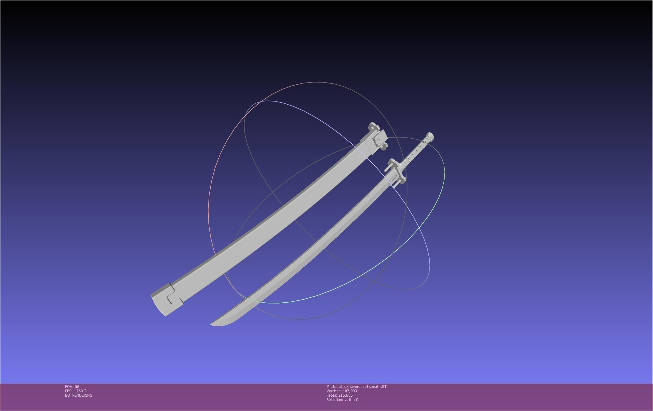 Kill La Kill Satsuki Sword And Sheath Printable Assembly 3D print model_42