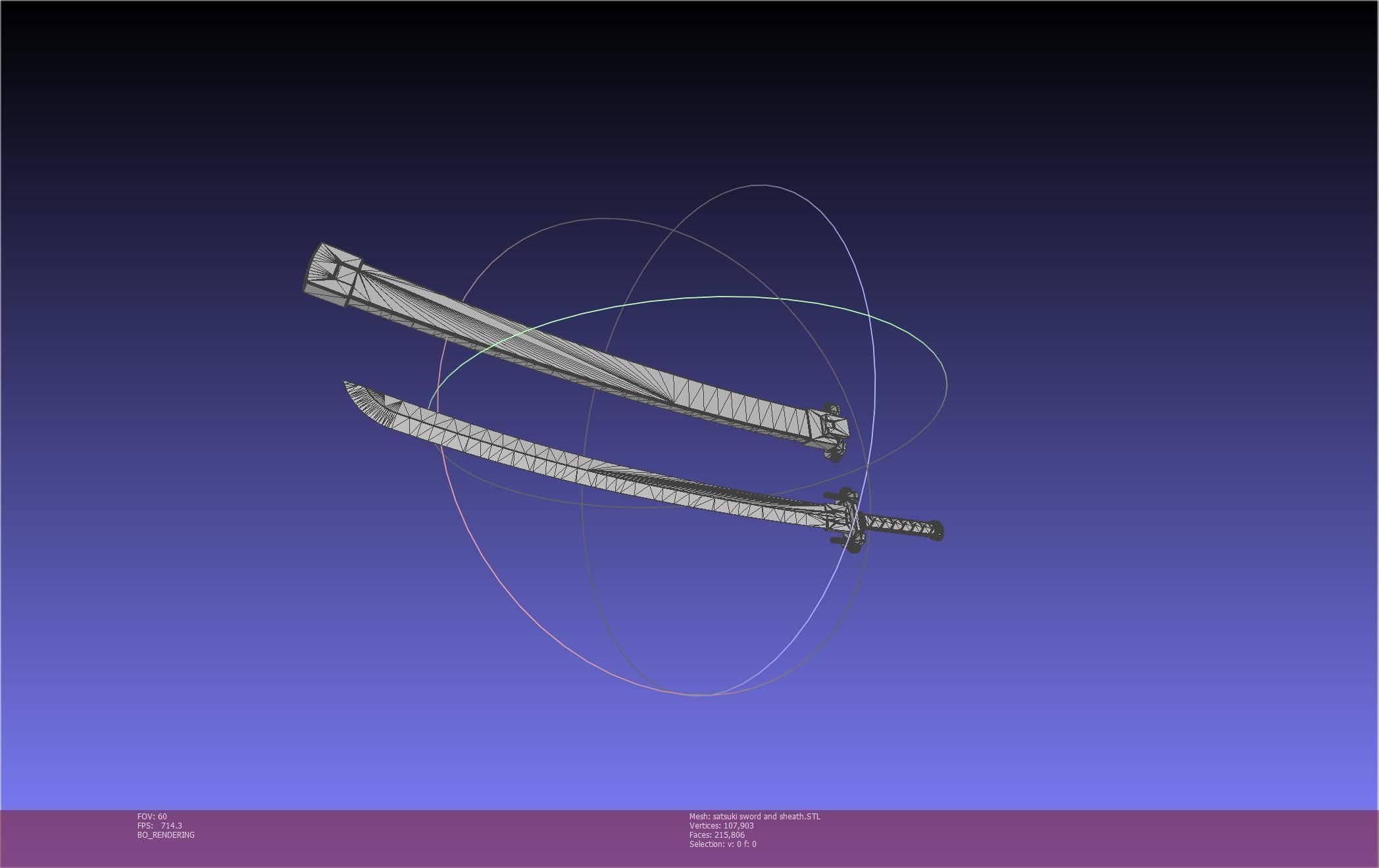 Kill La Kill Satsuki Sword And Sheath Printable Assembly 3D print model_64