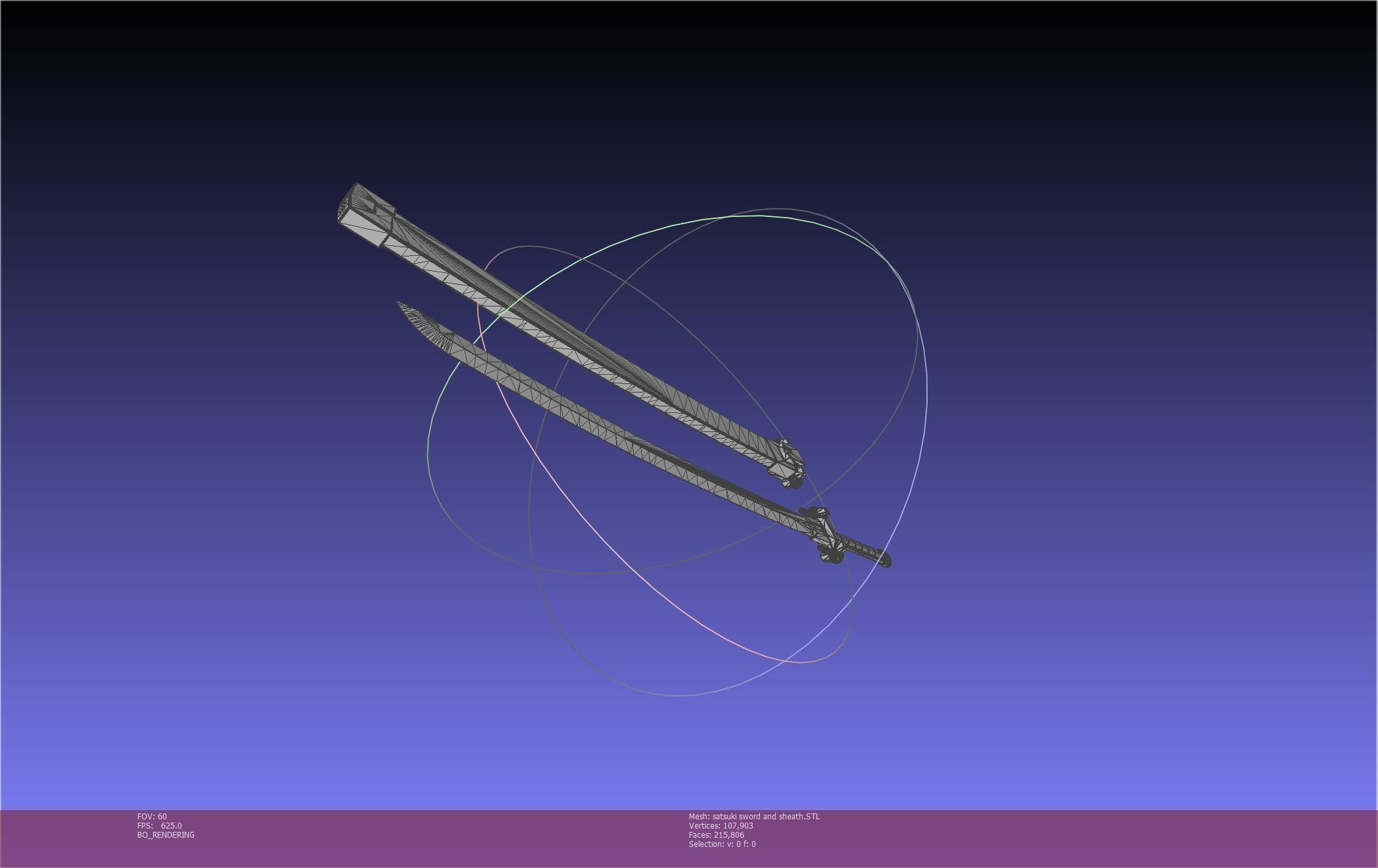 Kill La Kill Satsuki Sword And Sheath Printable Assembly 3D print model_49