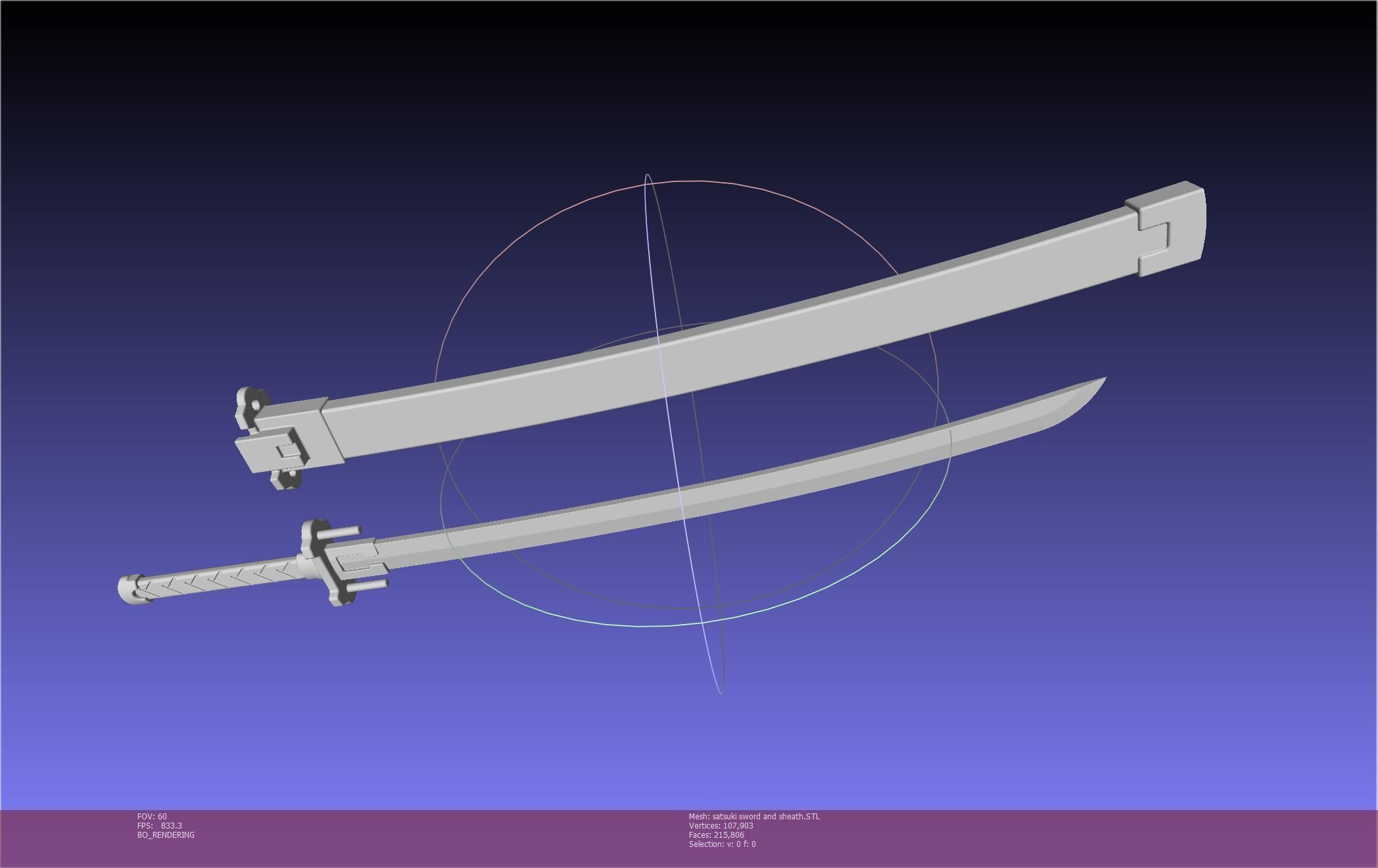 Kill La Kill Satsuki Sword And Sheath Printable Assembly 3D print model_57