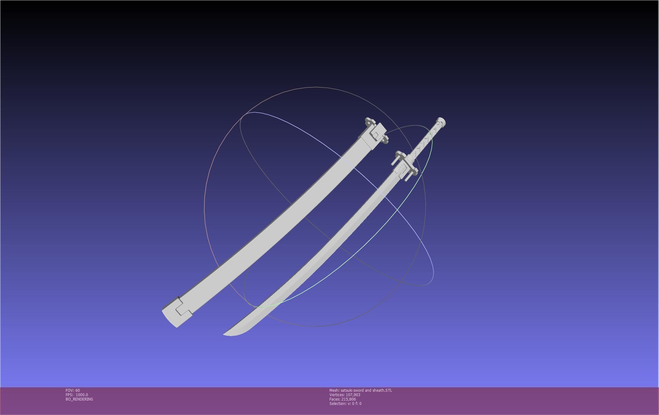Kill La Kill Satsuki Sword And Sheath Printable Assembly 3D print model_36