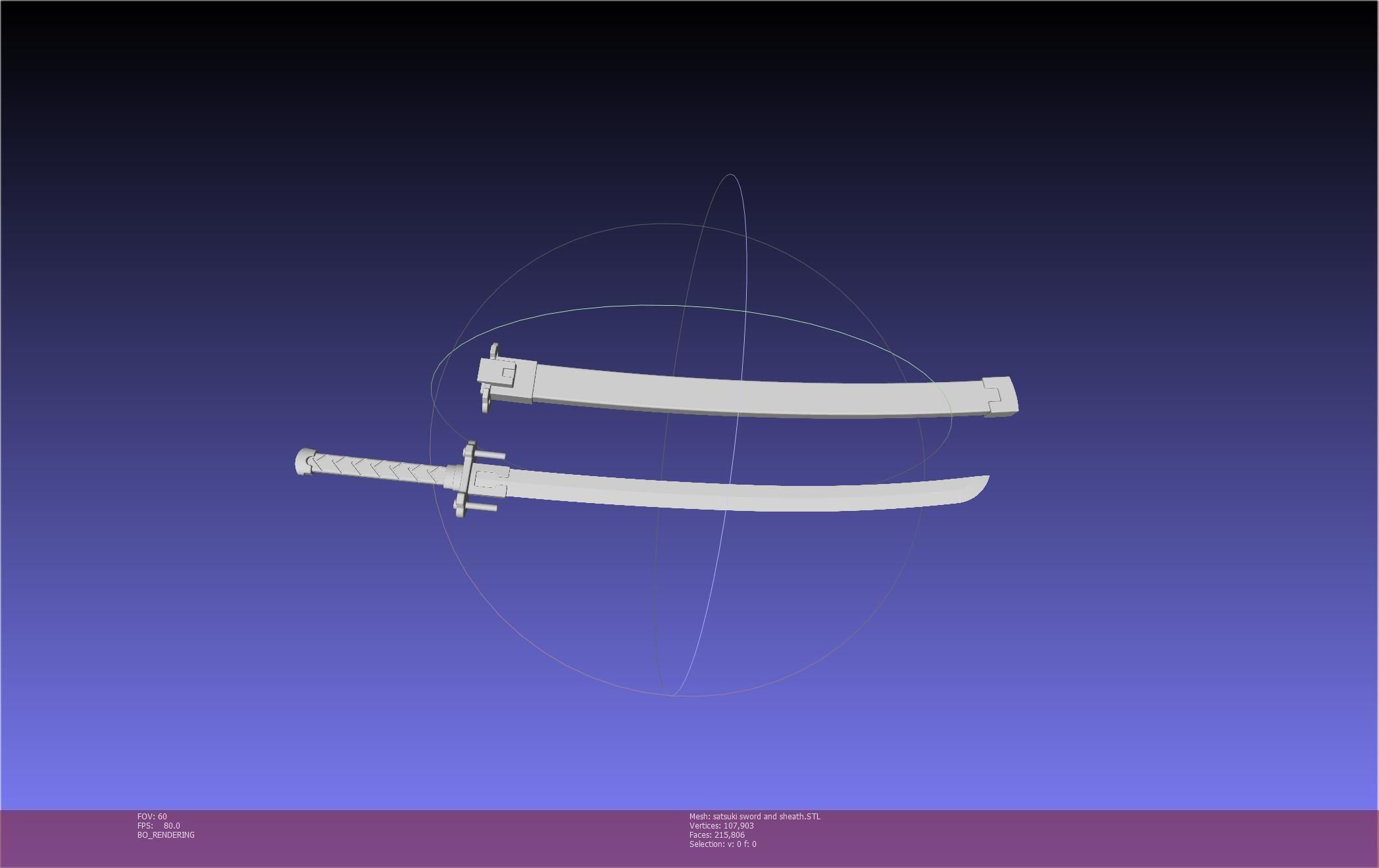 Kill La Kill Satsuki Sword And Sheath Printable Assembly 3D print model_8