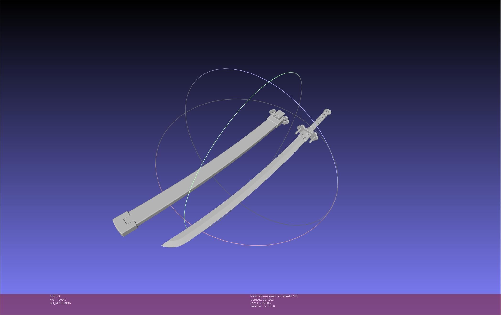 Kill La Kill Satsuki Sword And Sheath Printable Assembly 3D print model_27