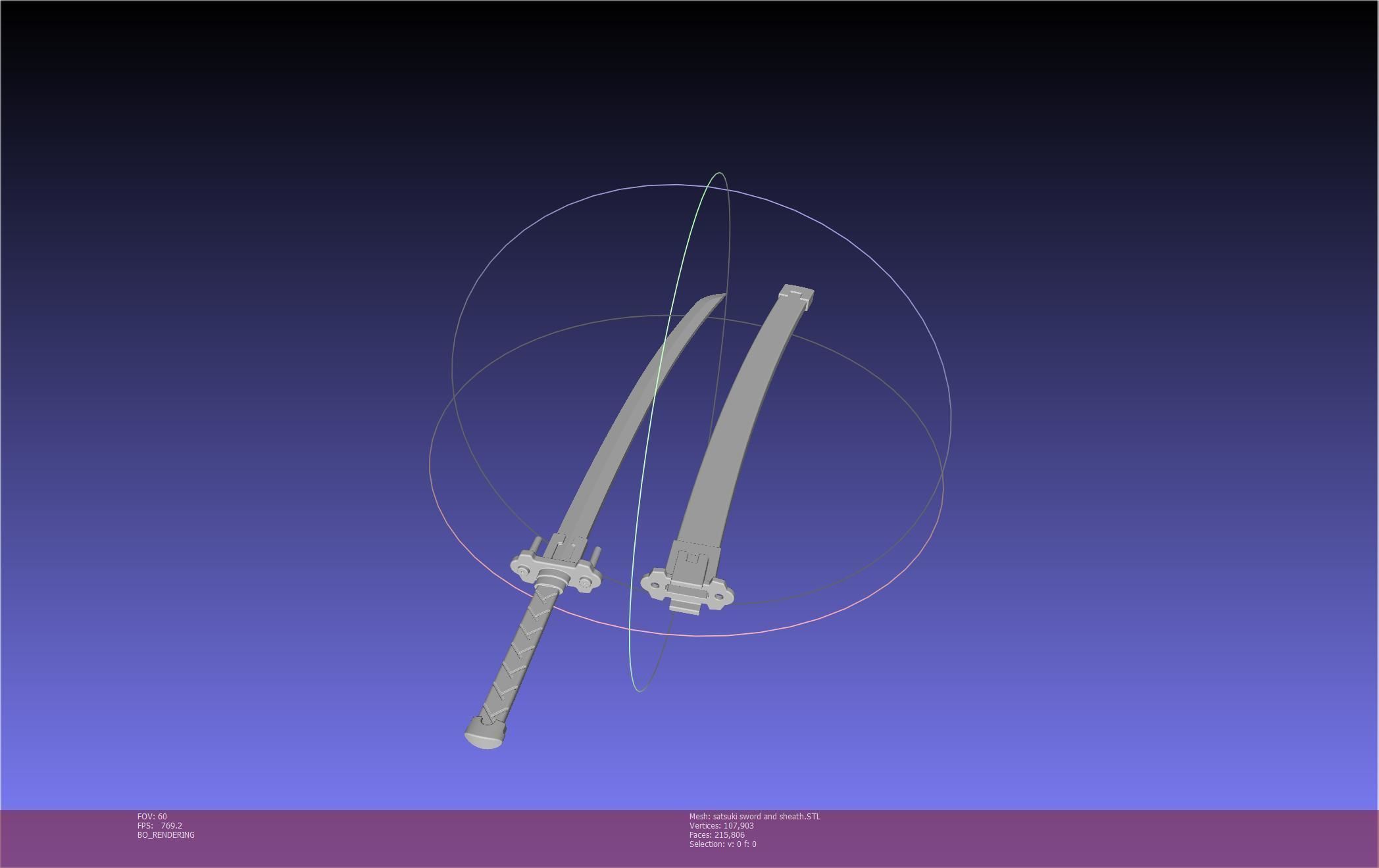 Kill La Kill Satsuki Sword And Sheath Printable Assembly 3D print model_14