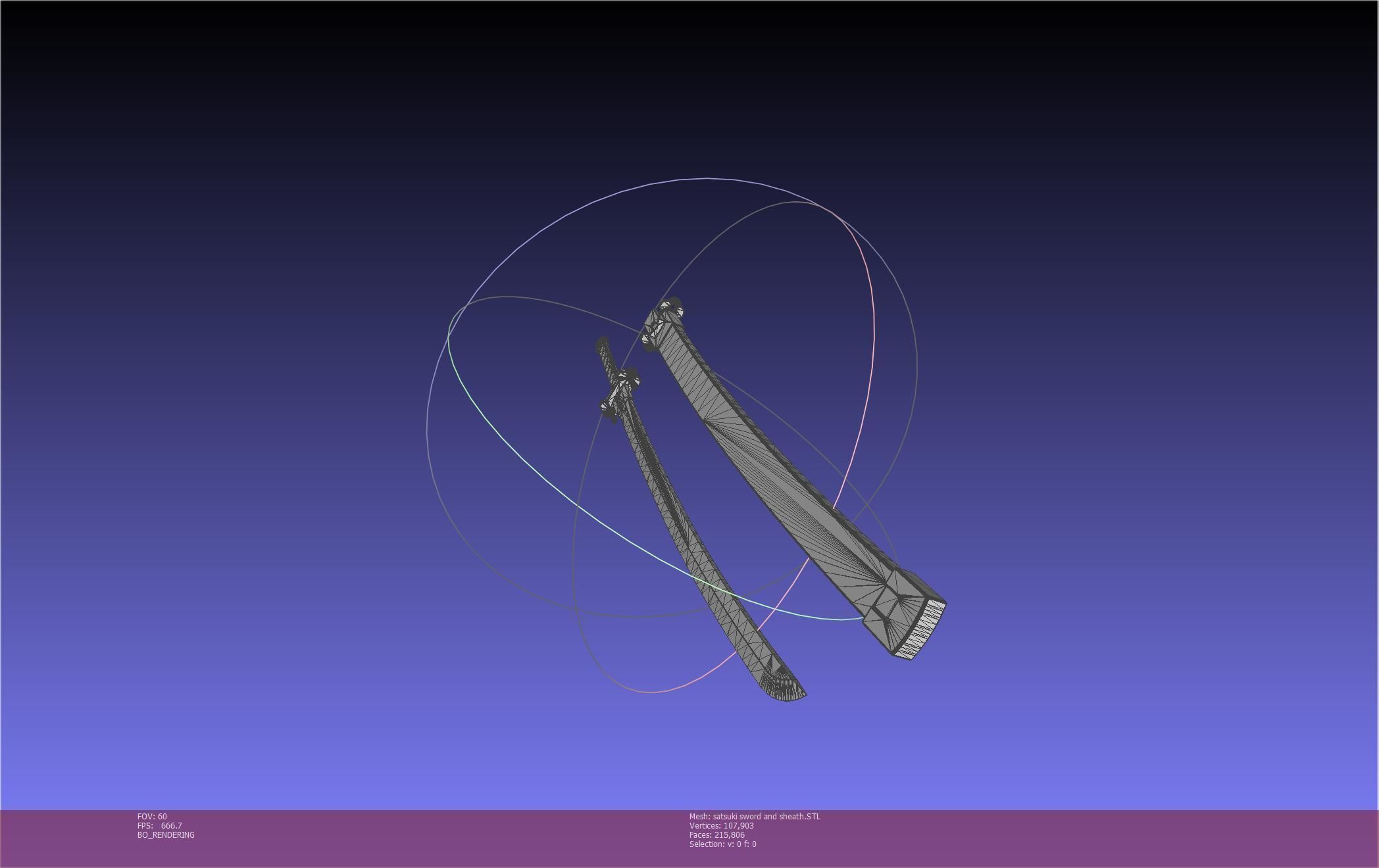 Kill La Kill Satsuki Sword And Sheath Printable Assembly 3D print model_50