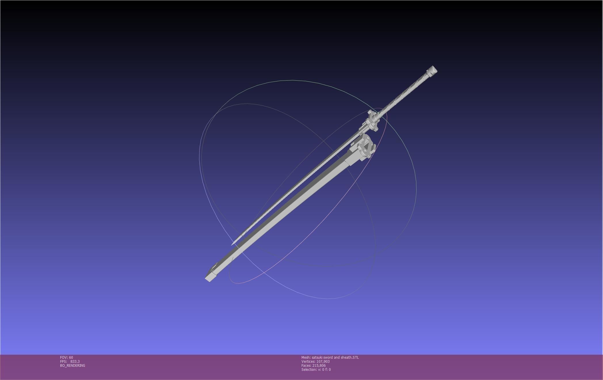 Kill La Kill Satsuki Sword And Sheath Printable Assembly 3D print model_31
