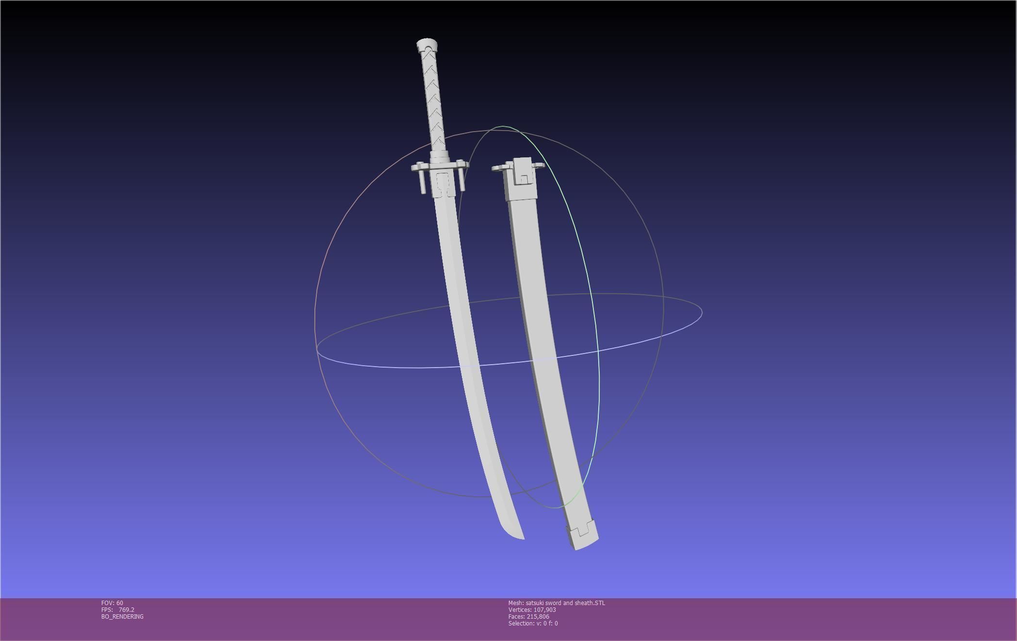 Kill La Kill Satsuki Sword And Sheath Printable Assembly 3D print model_38