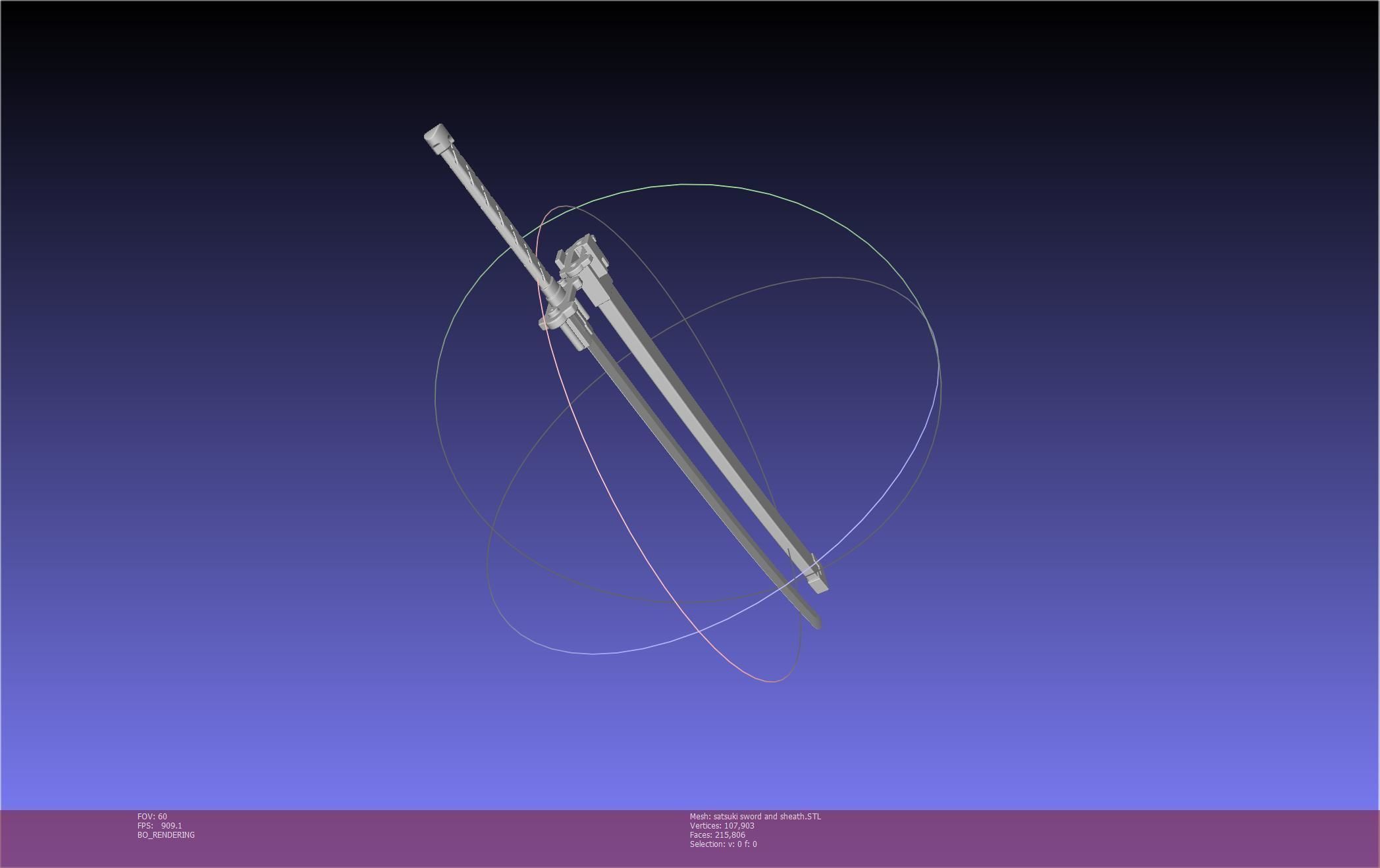 Kill La Kill Satsuki Sword And Sheath Printable Assembly 3D print model_44