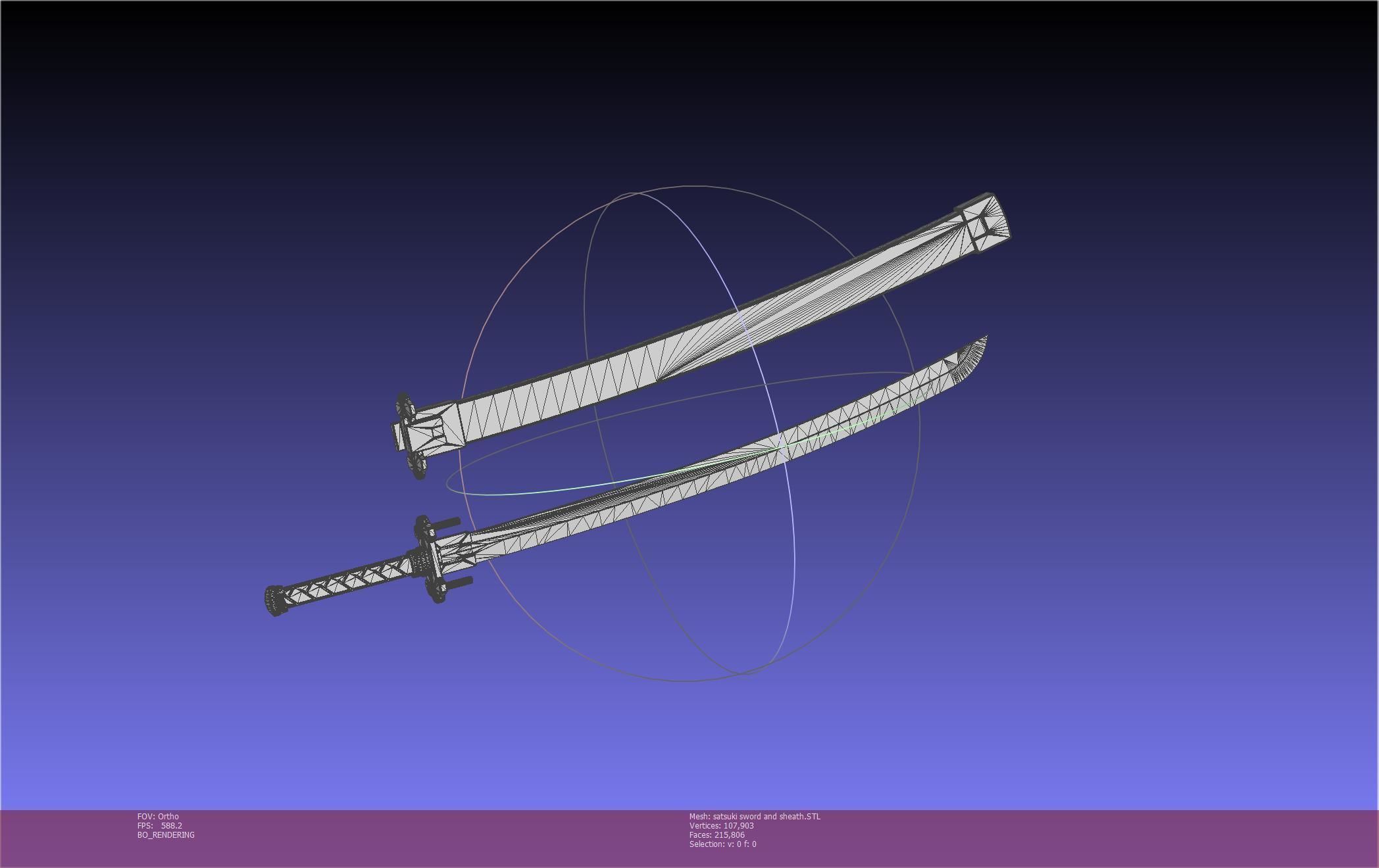 Kill La Kill Satsuki Sword And Sheath Printable Assembly 3D print model_68