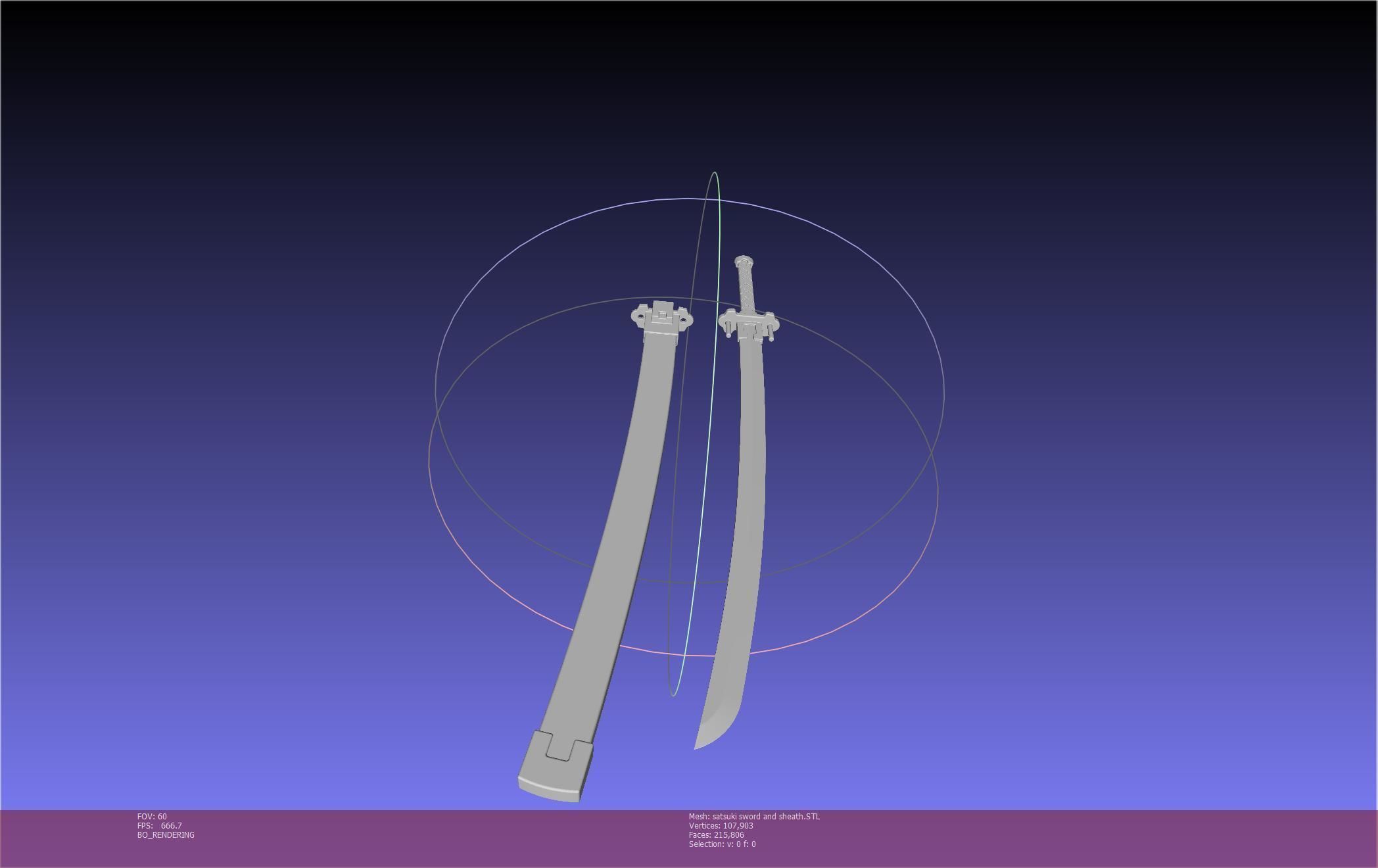 Kill La Kill Satsuki Sword And Sheath Printable Assembly 3D print model_16