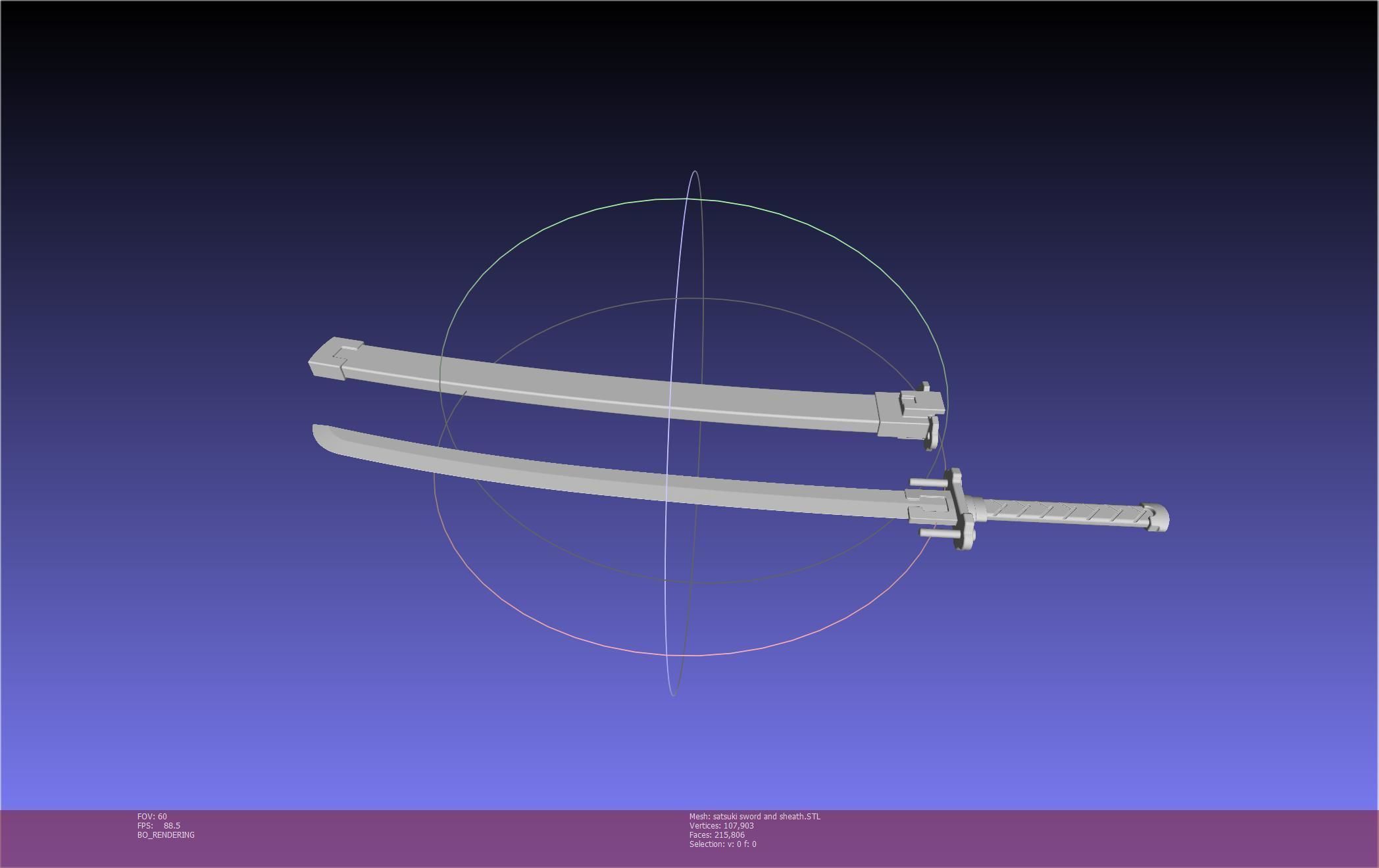 Kill La Kill Satsuki Sword And Sheath Printable Assembly 3D print model_128