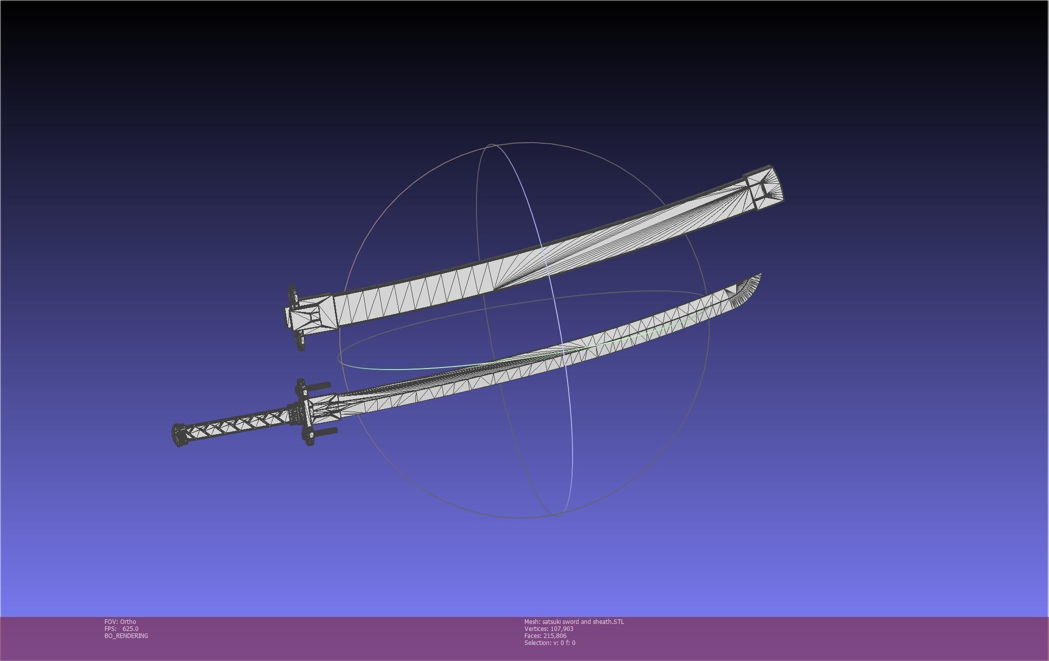 Kill La Kill Satsuki Sword And Sheath Printable Assembly 3D print model_74