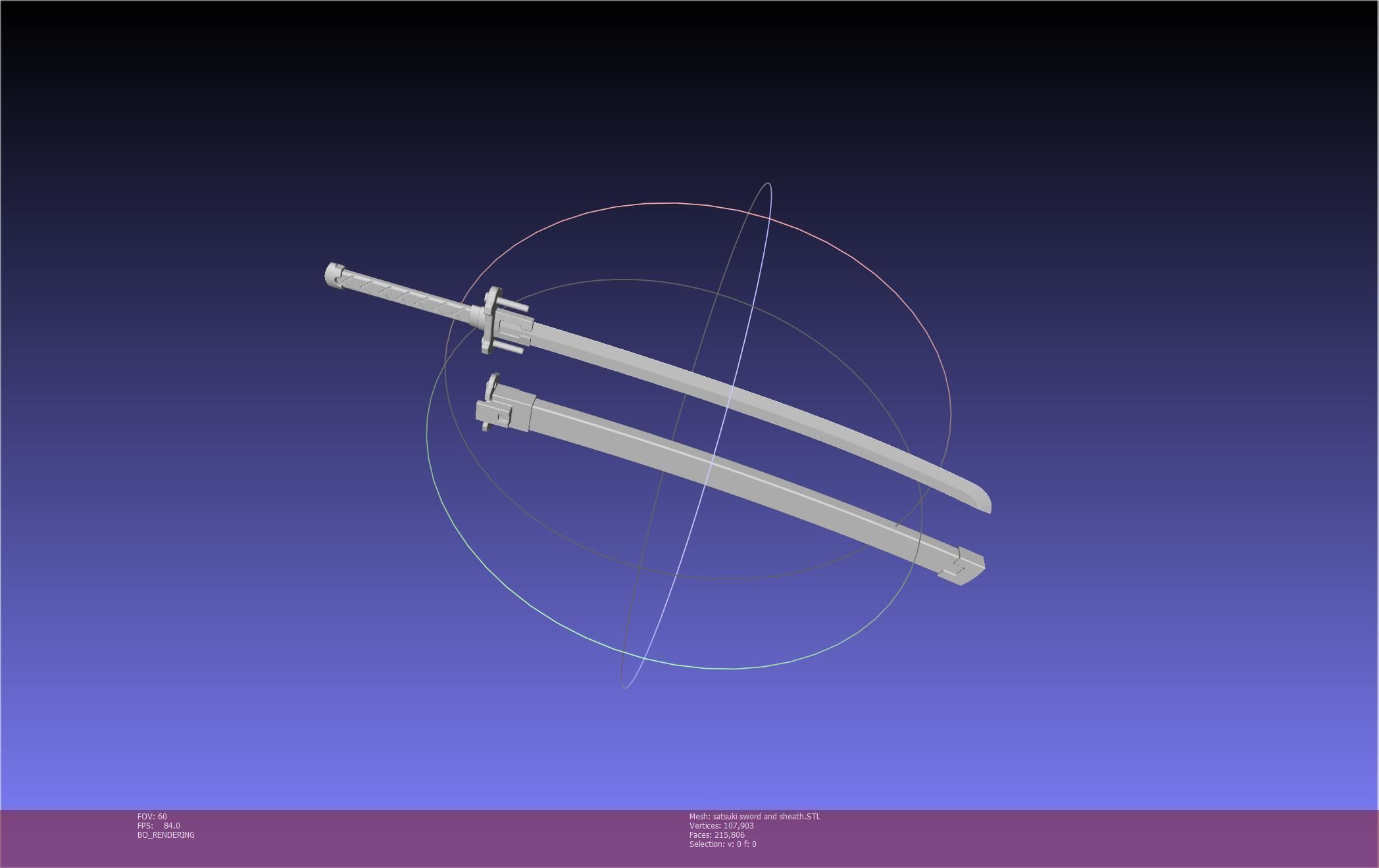 Kill La Kill Satsuki Sword And Sheath Printable Assembly 3D print model_25