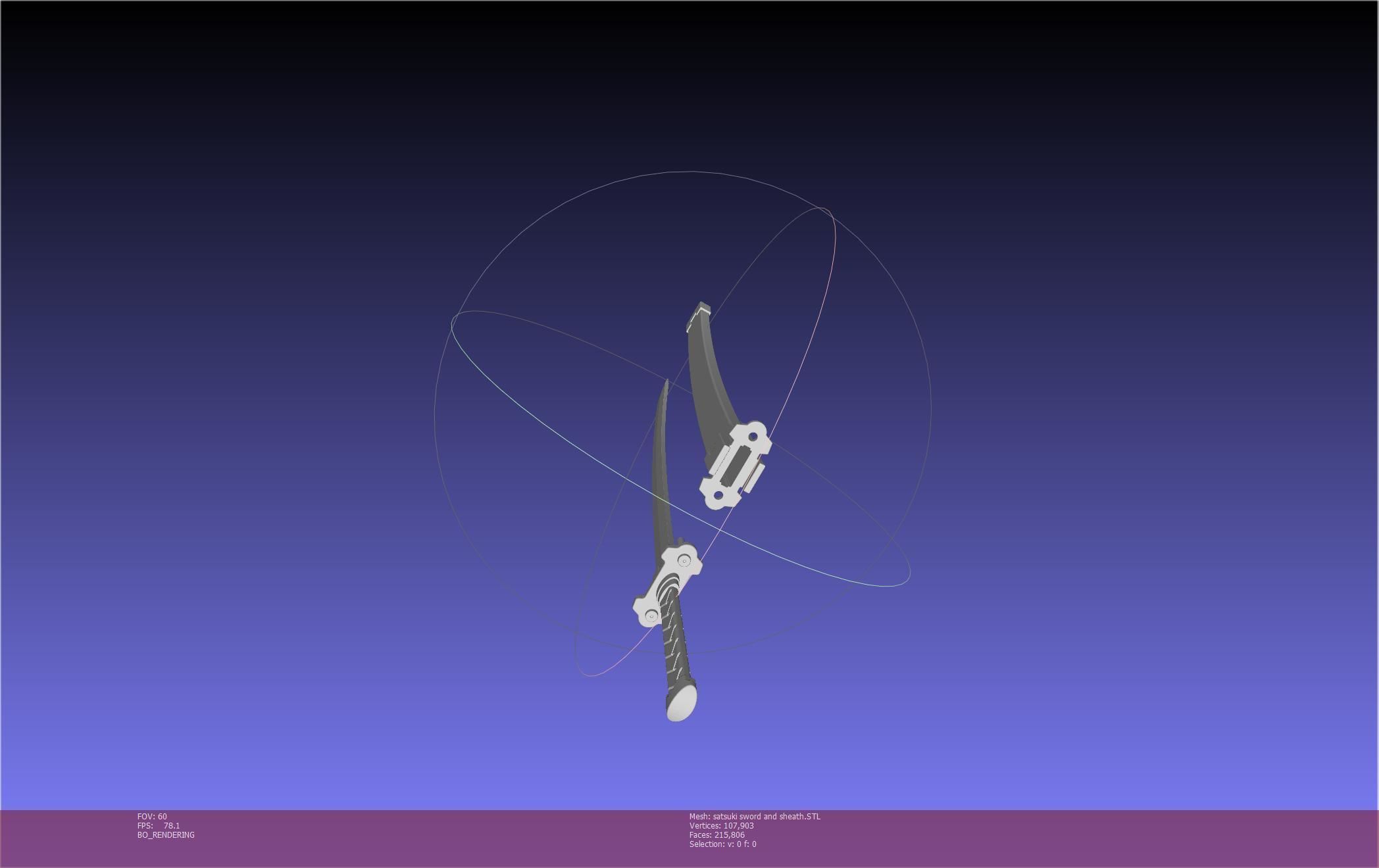 Kill La Kill Satsuki Sword And Sheath Printable Assembly 3D print model_17