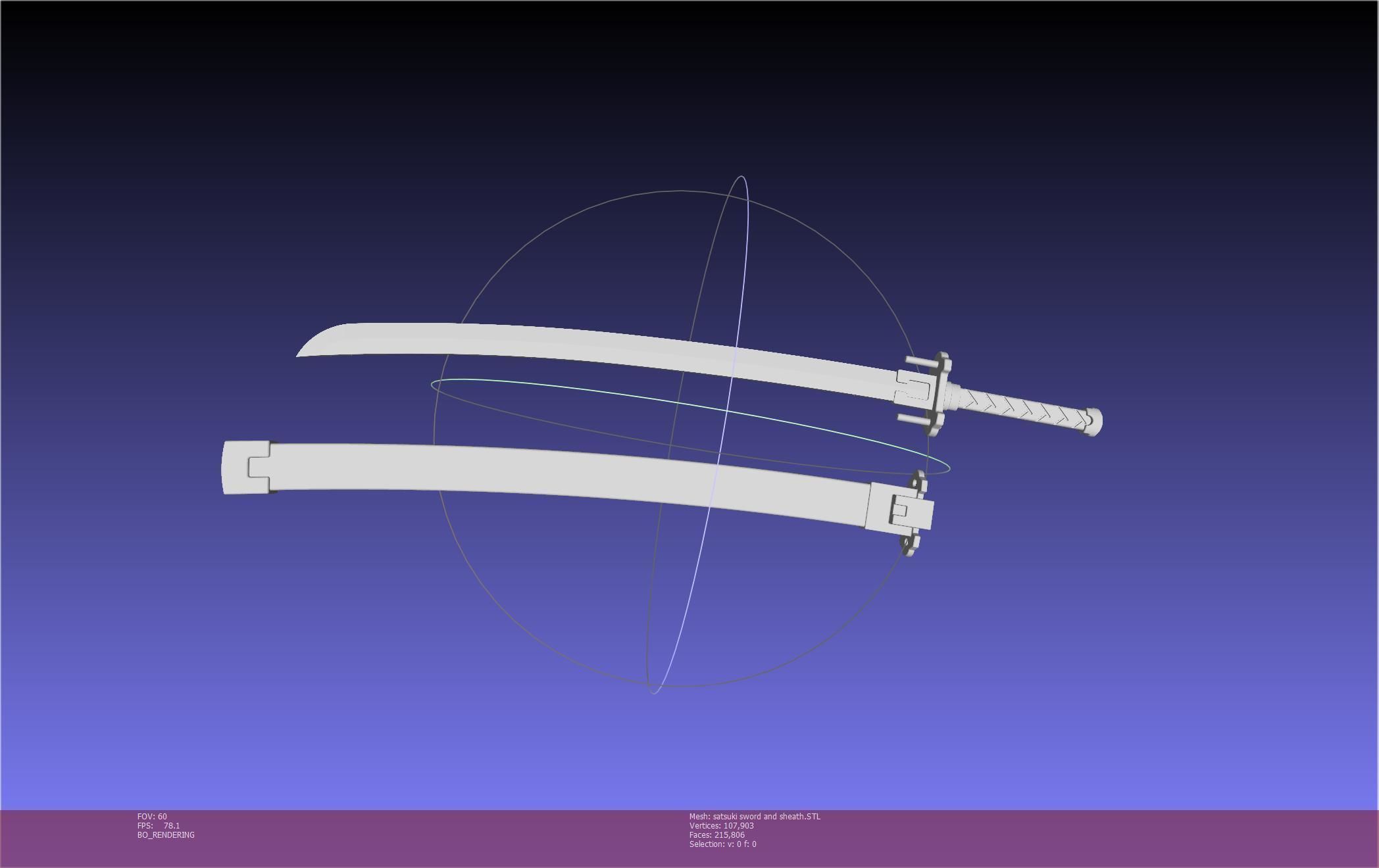 Kill La Kill Satsuki Sword And Sheath Printable Assembly 3D print model_135